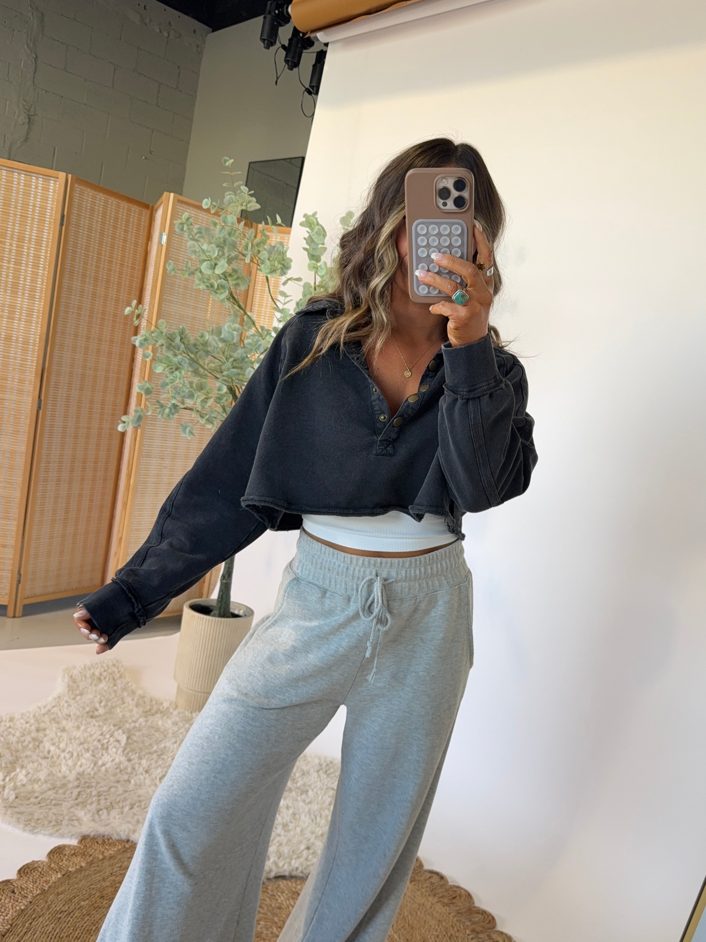 FP Dupe Cropped Sweatshirt Black