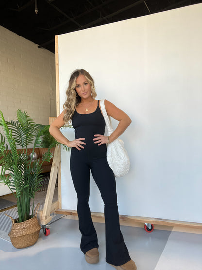 Boss Babe Flared Jumpsuit Black