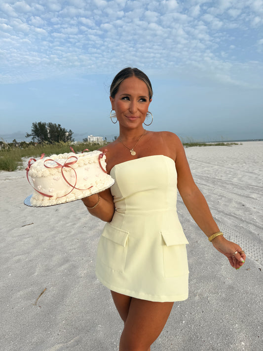 Sunday Brunch Romper Dress Vanilla