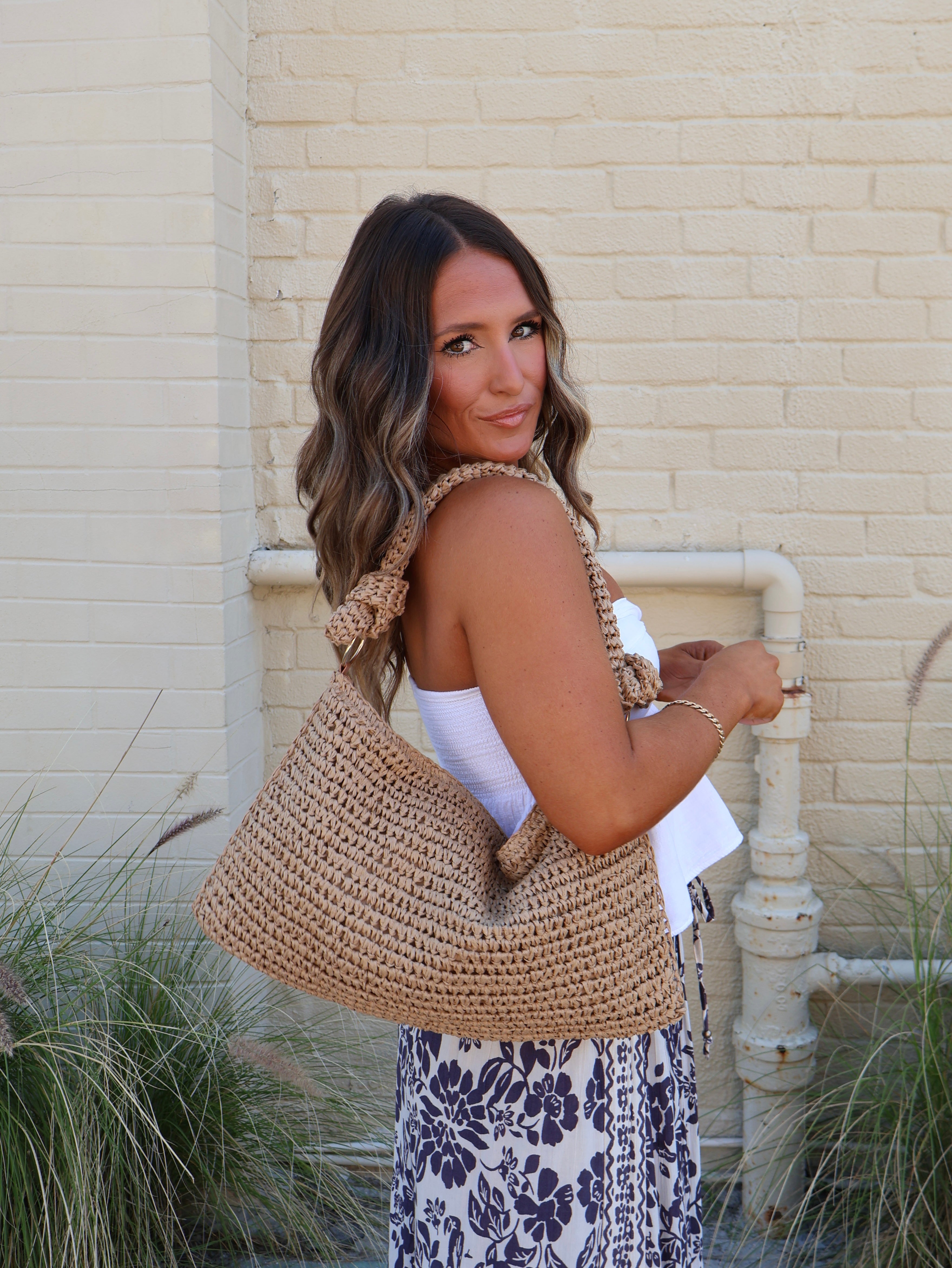 Sadie Braided Straw Hand Bag