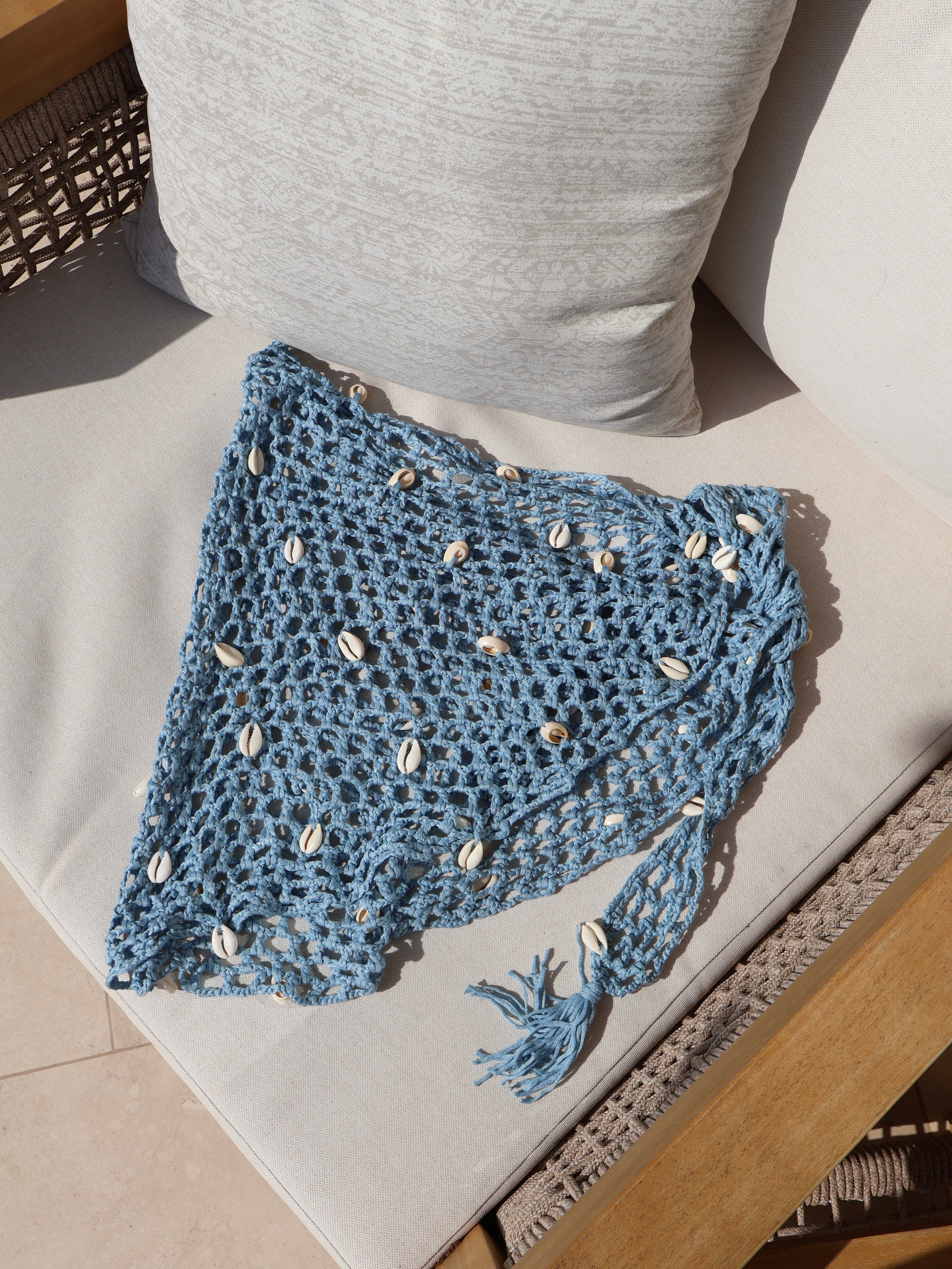 Puka Shell Sarong Sky Blue