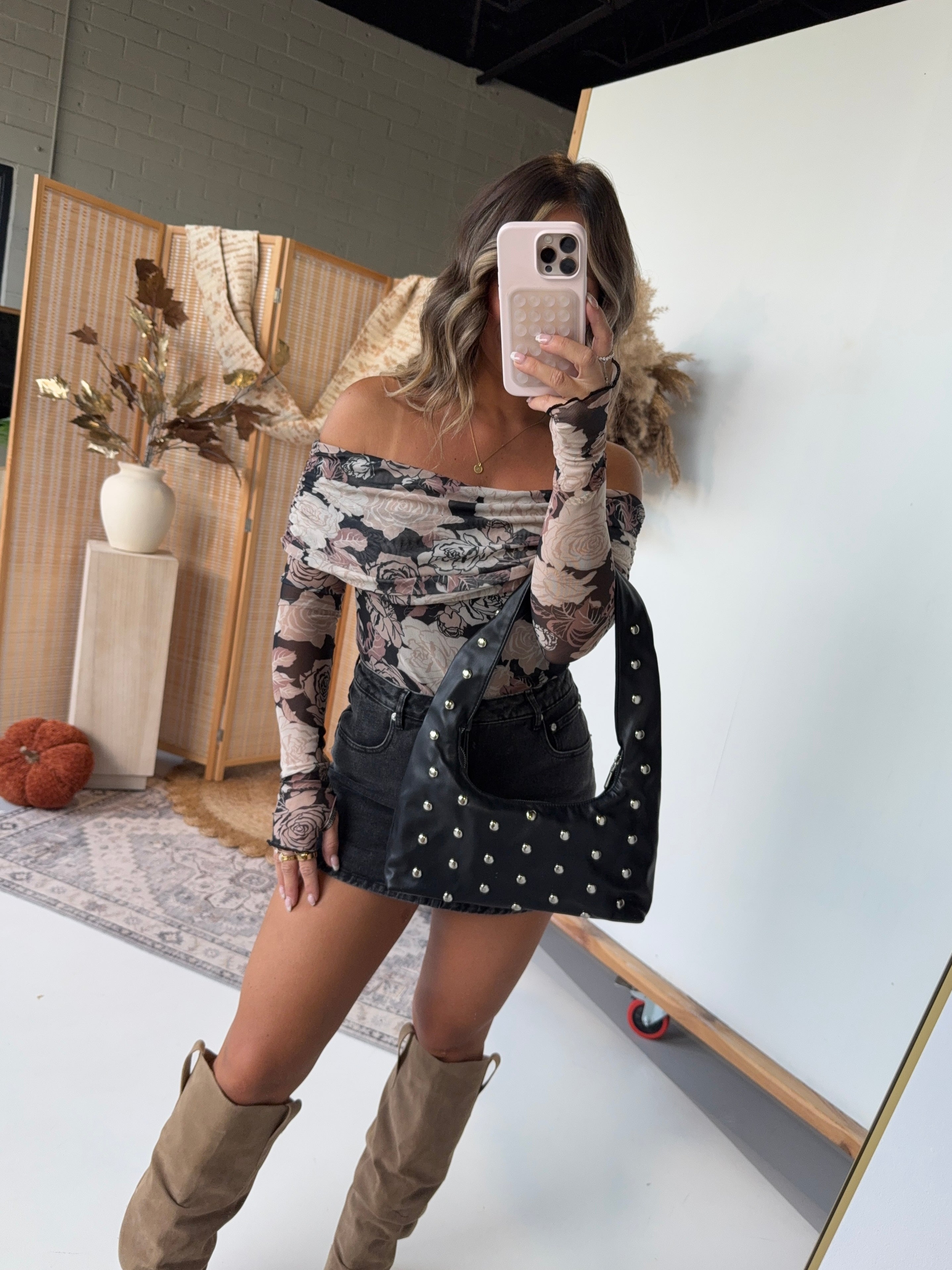 Oak & Ember Mesh Bodysuit Black