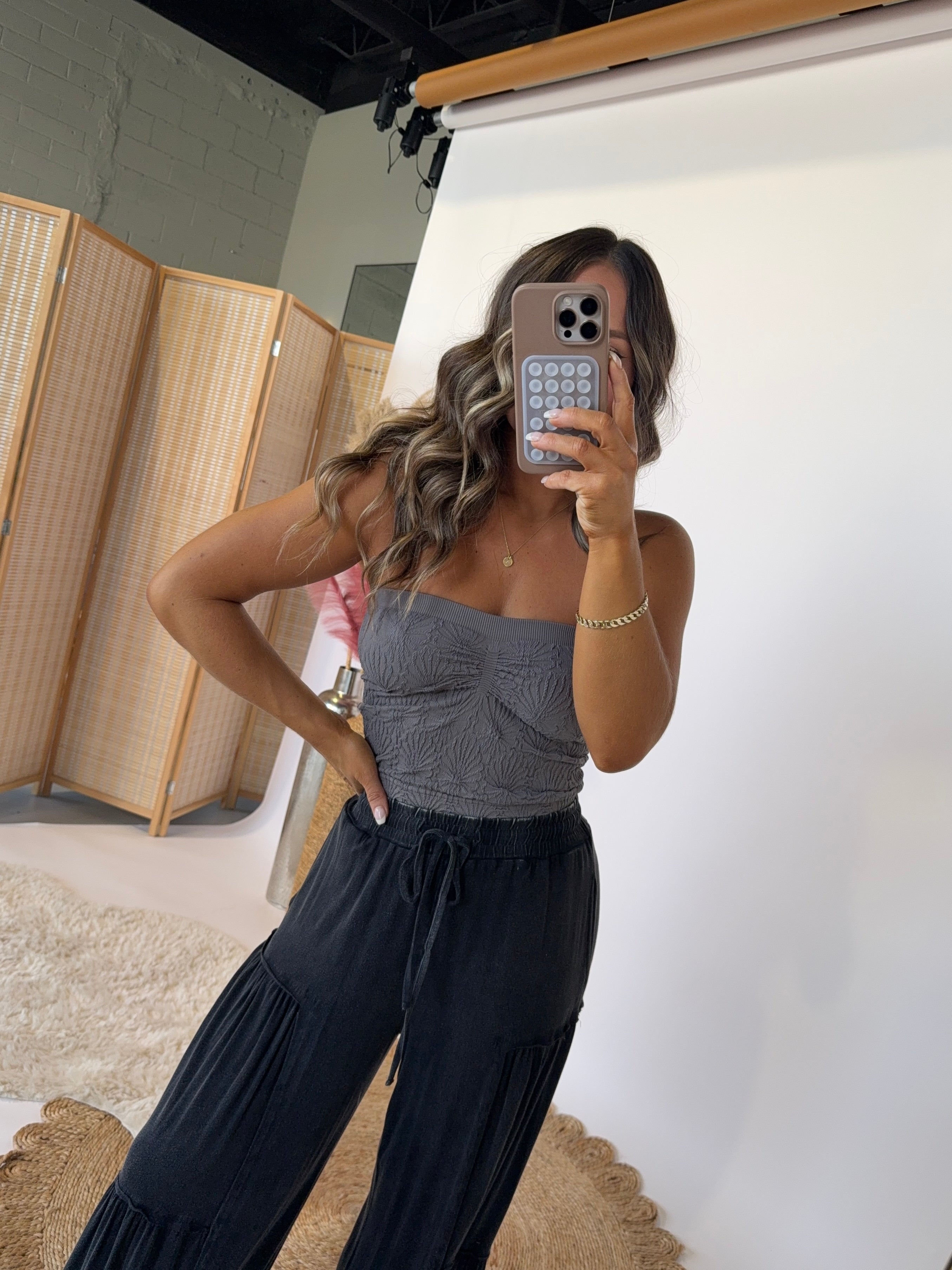 Run Away With You Tube Top Grey