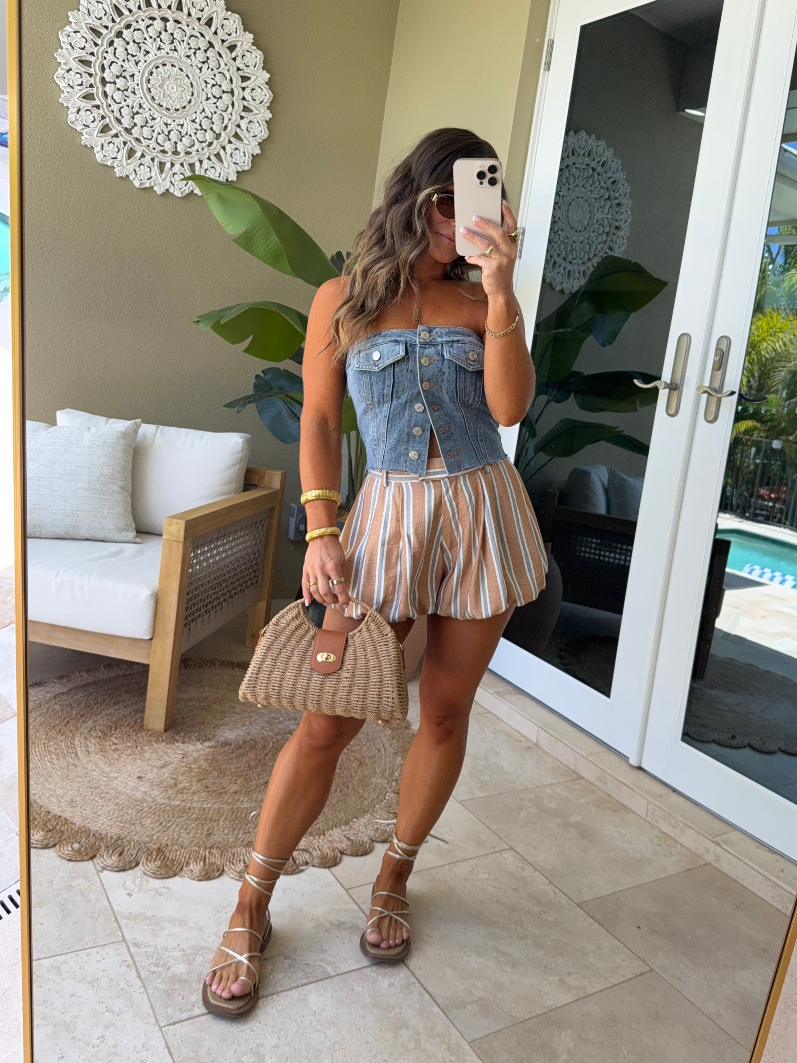 Capri Light Denim Corset Top