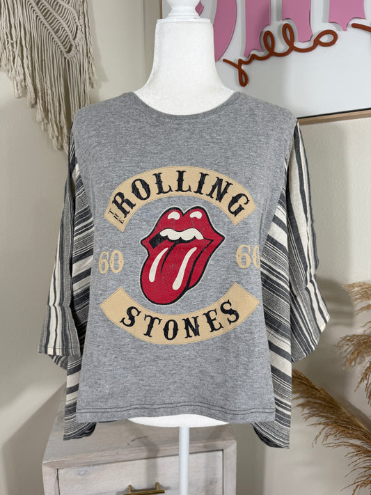 The Rolling Stones Mix & Match Tee Grey Stripe