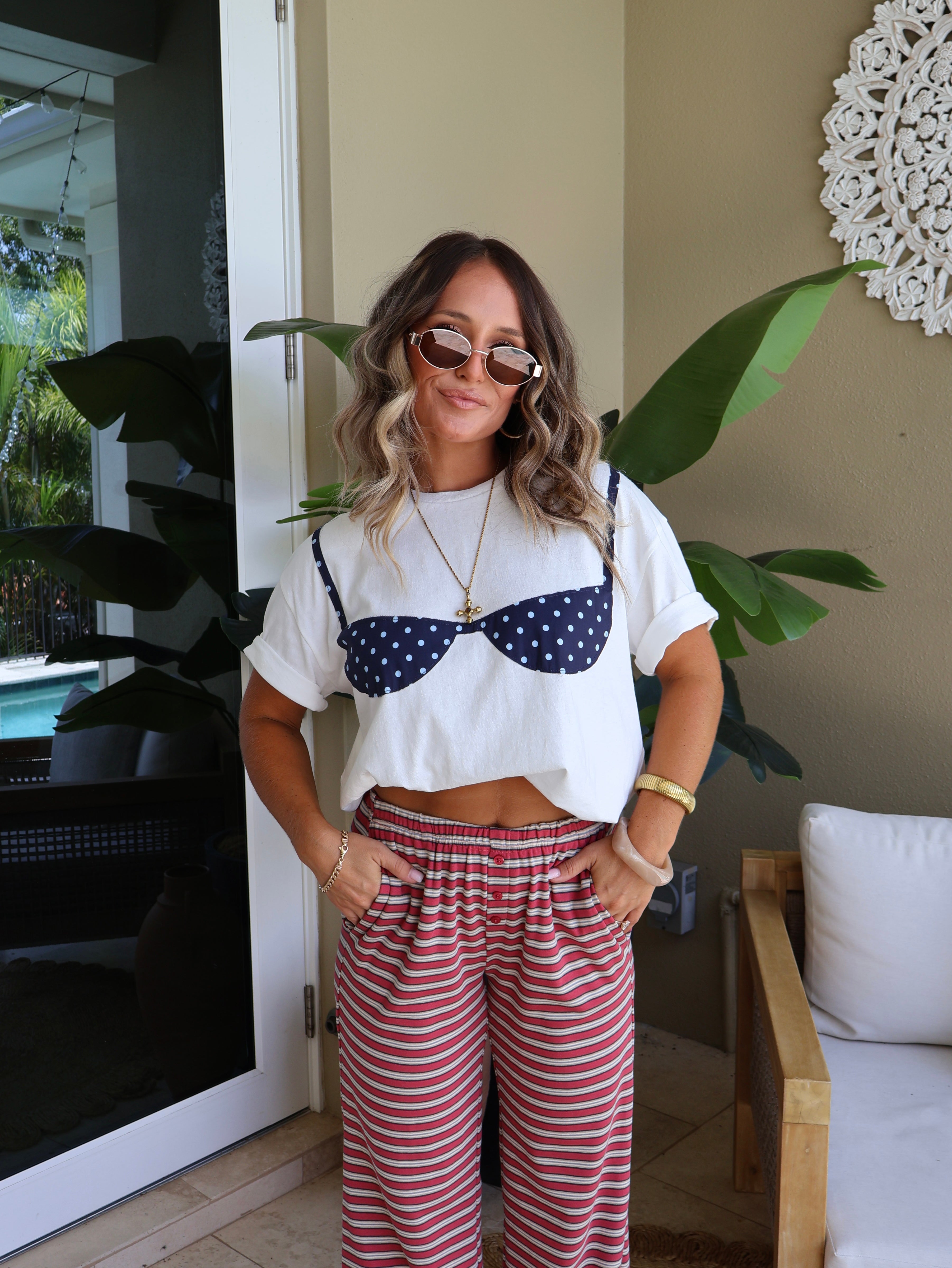 Itsy Bitsy Navy Bikini Boxy Tee