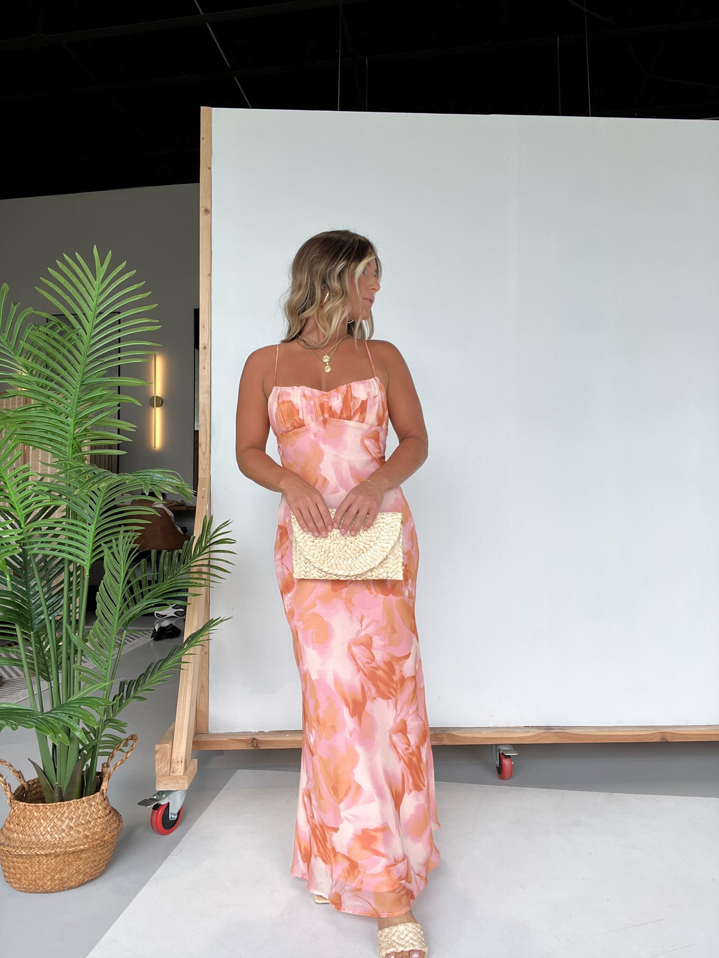 Millie Floral Maxi Dress Orange