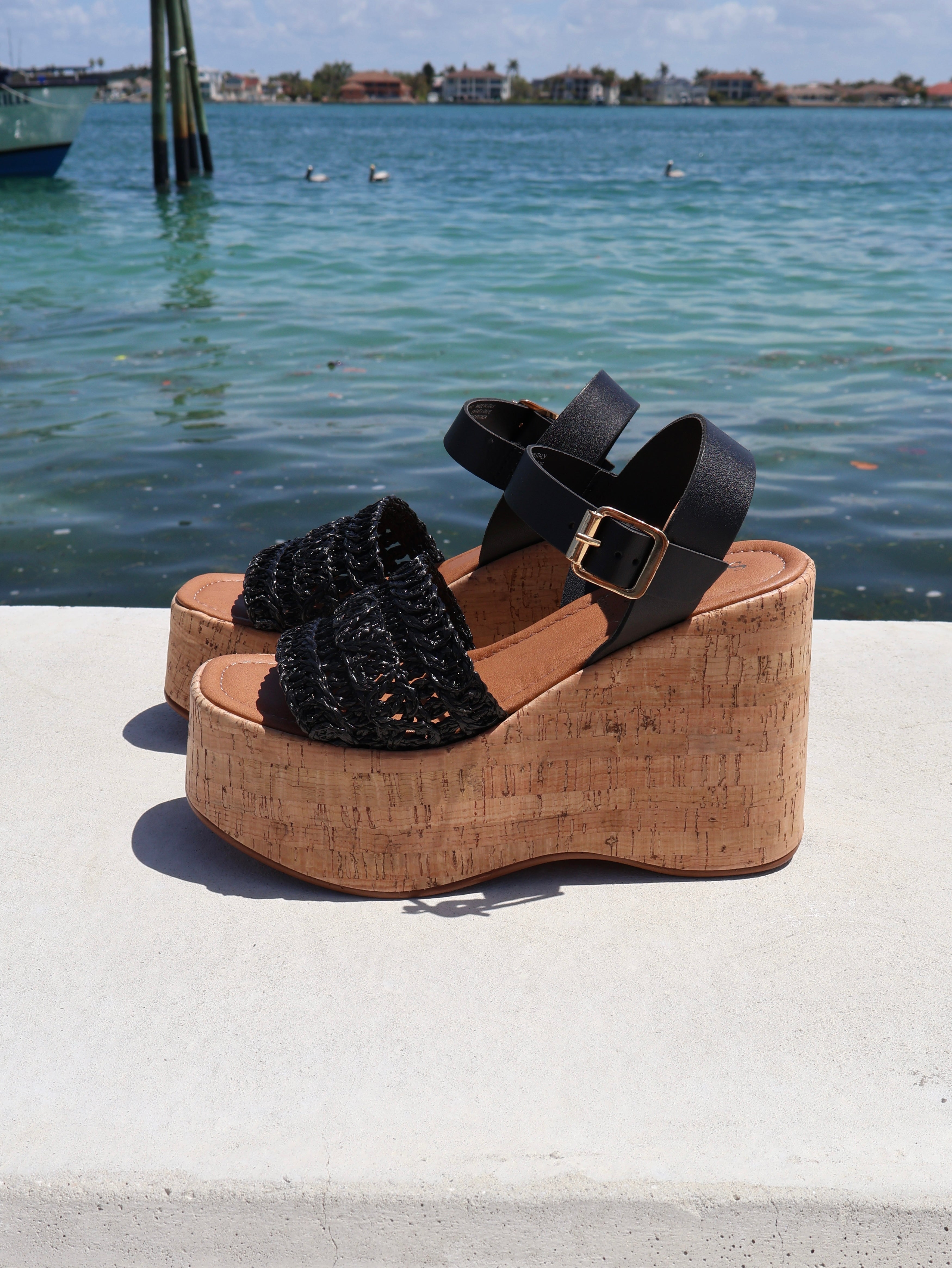 Willow Wedges Cork Natural/Black