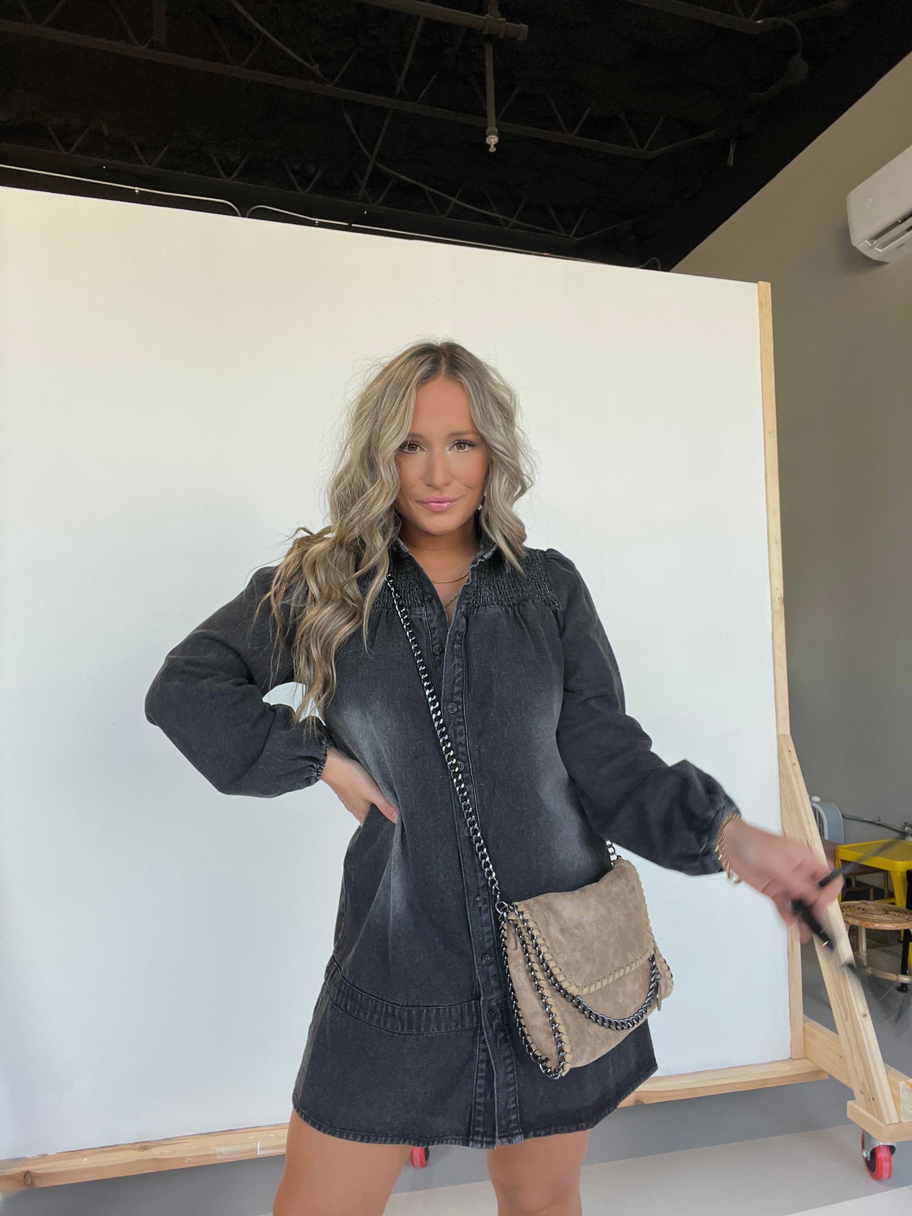 Cheyenne Denim Dress Washed Black