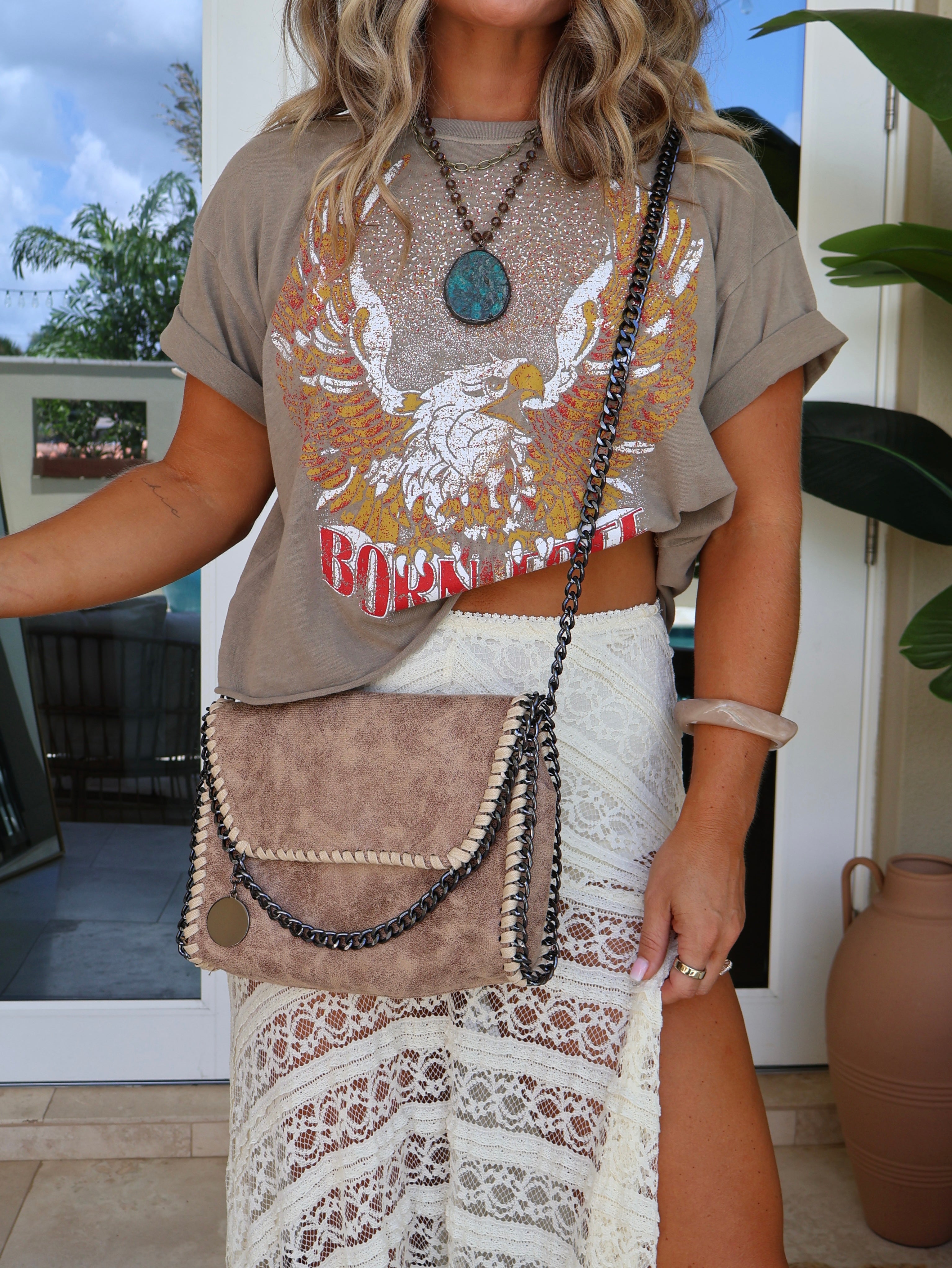 Take Away Crossbody Clutch Tan