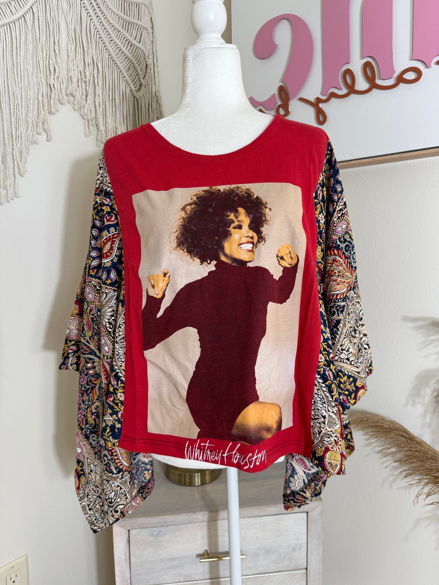 Whitney Houston Mix & Match Tee Red Floral