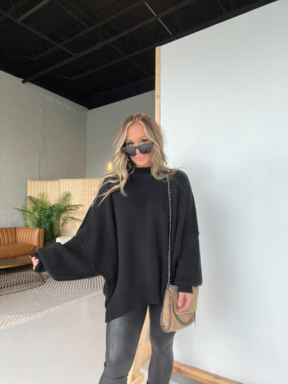 Promise Me Oversized Sweater Black