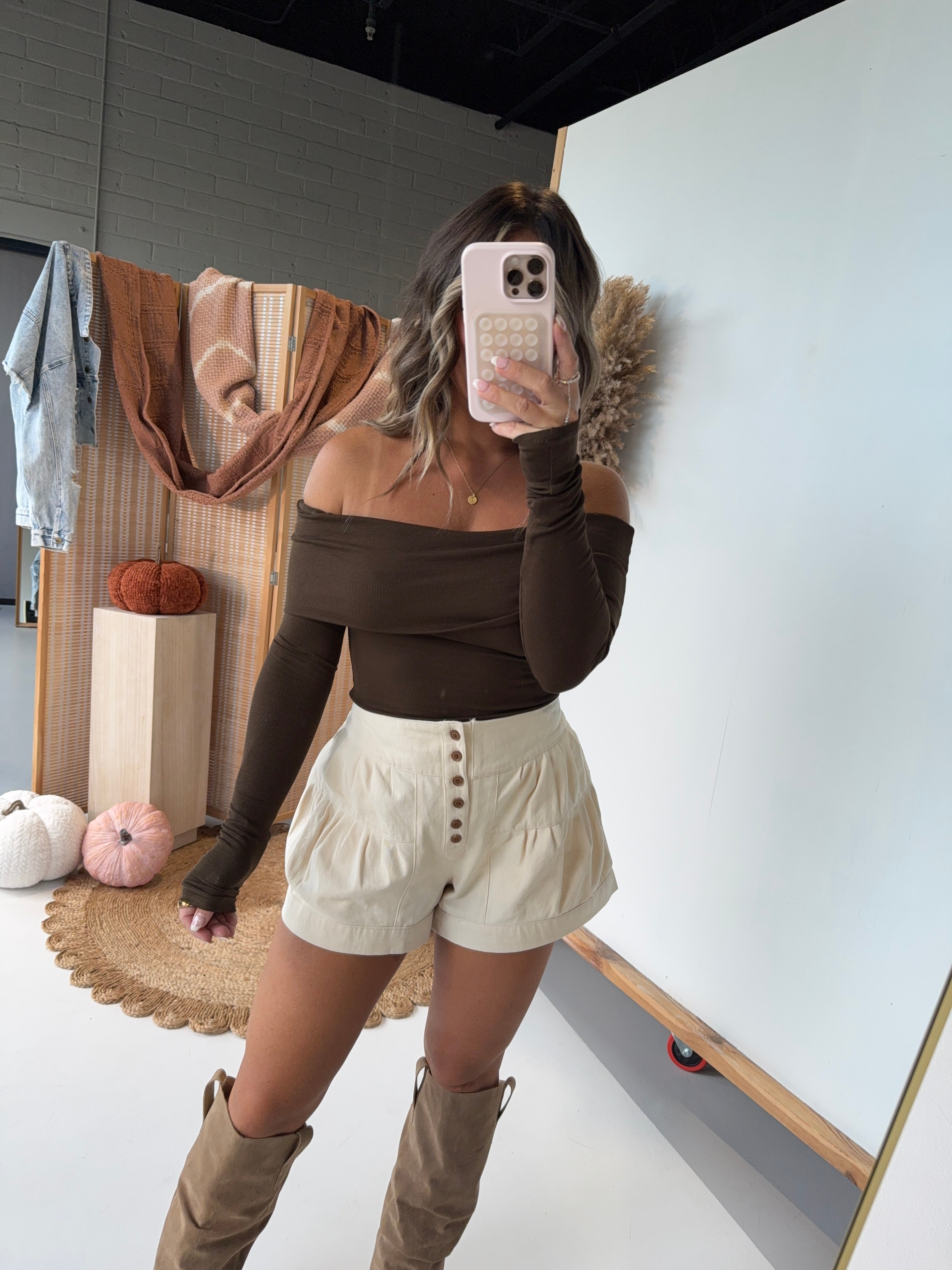 Autumn Air Tiered Shorts Oatmeal