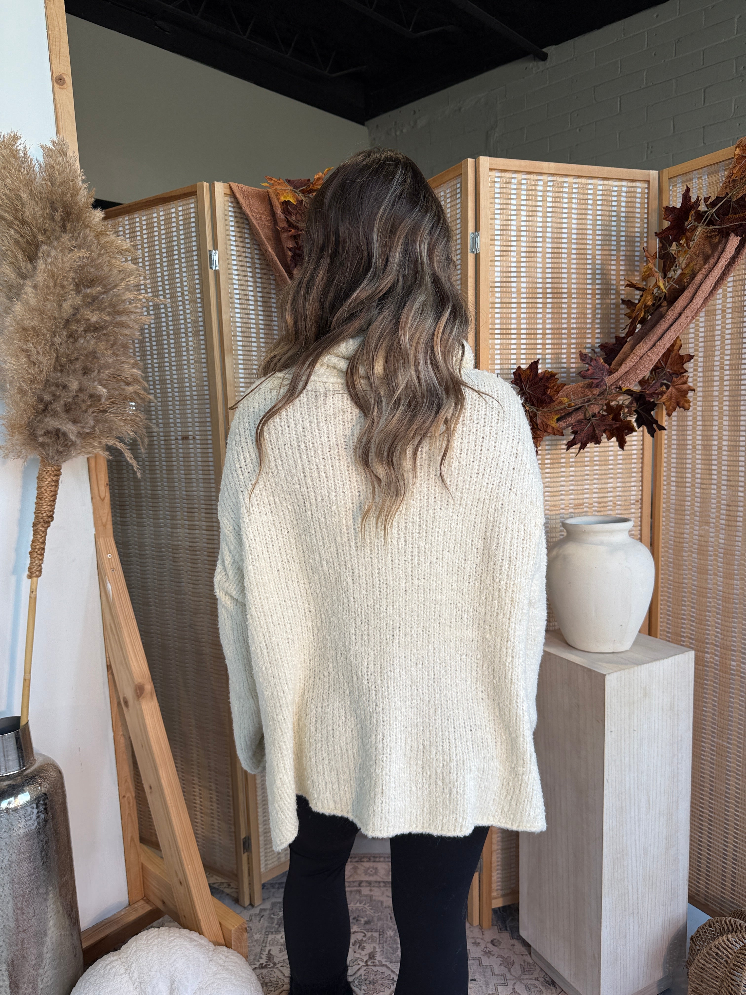 On the Go Cowl Neck Sweater Vanilla