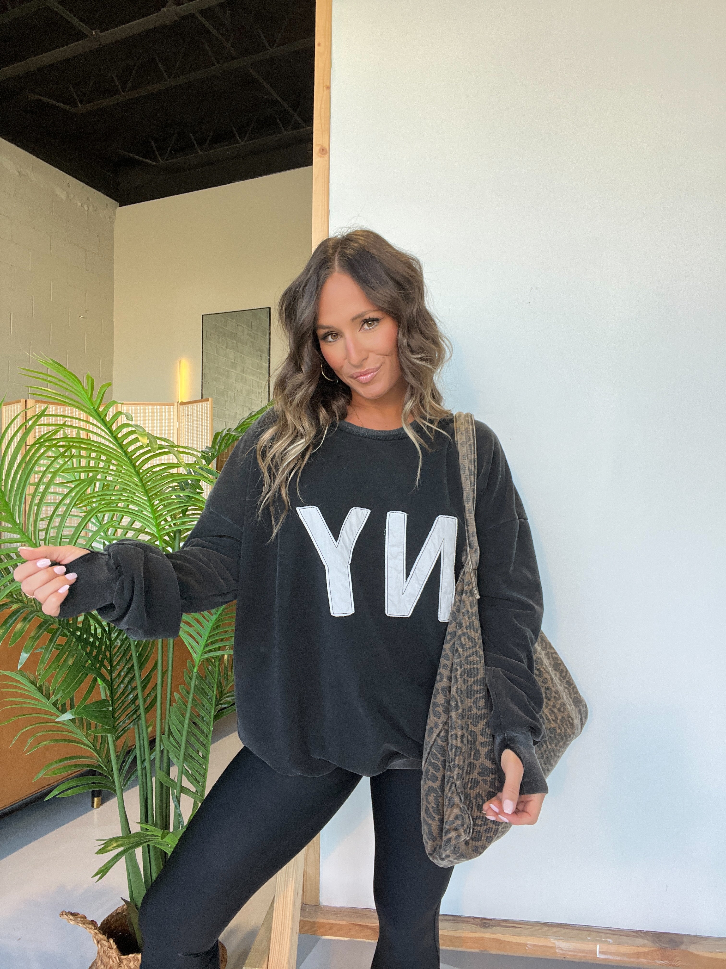 New York Washed Sweatshirt Black