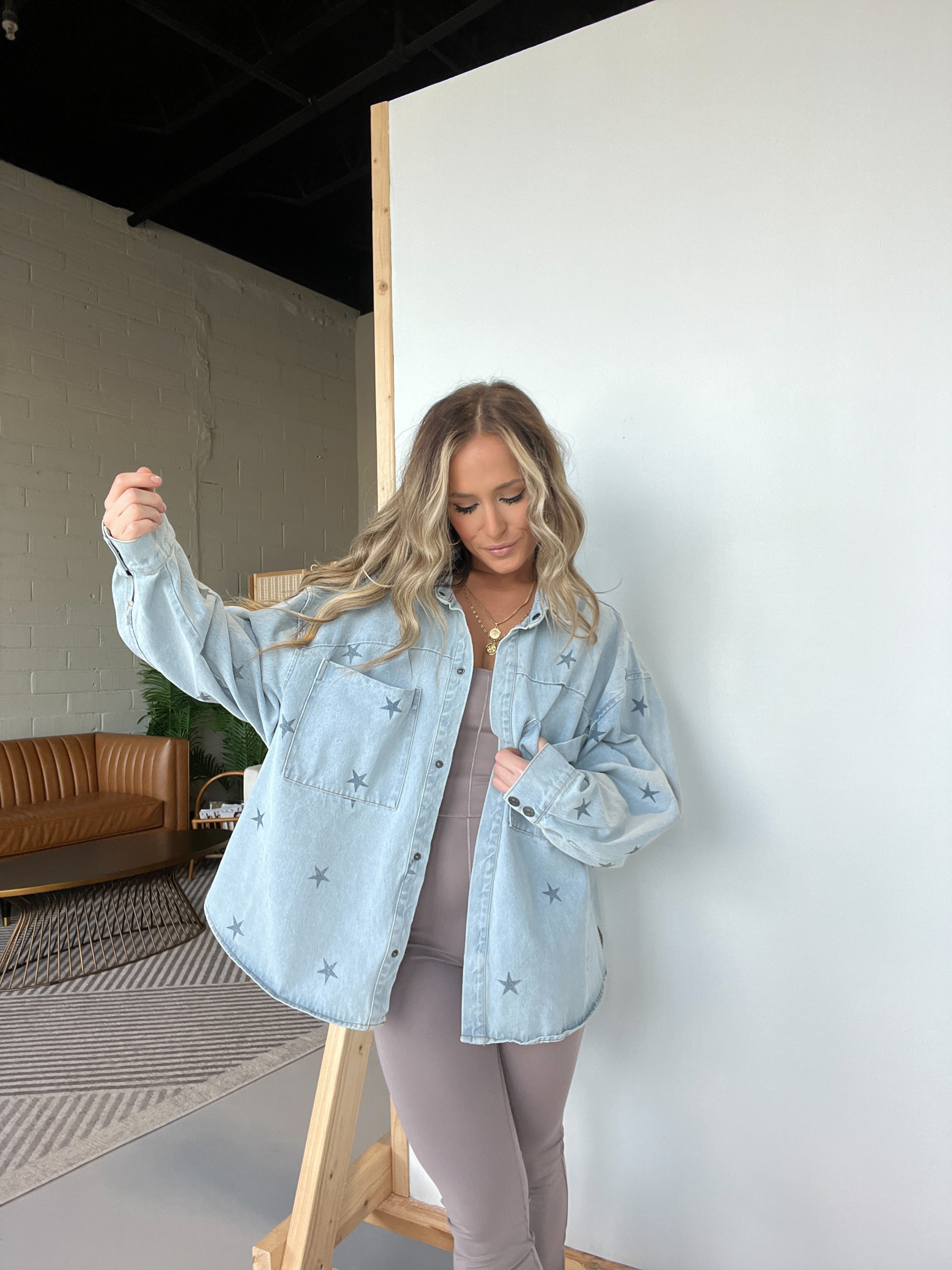 Overdrive Star Print Denim Jacket