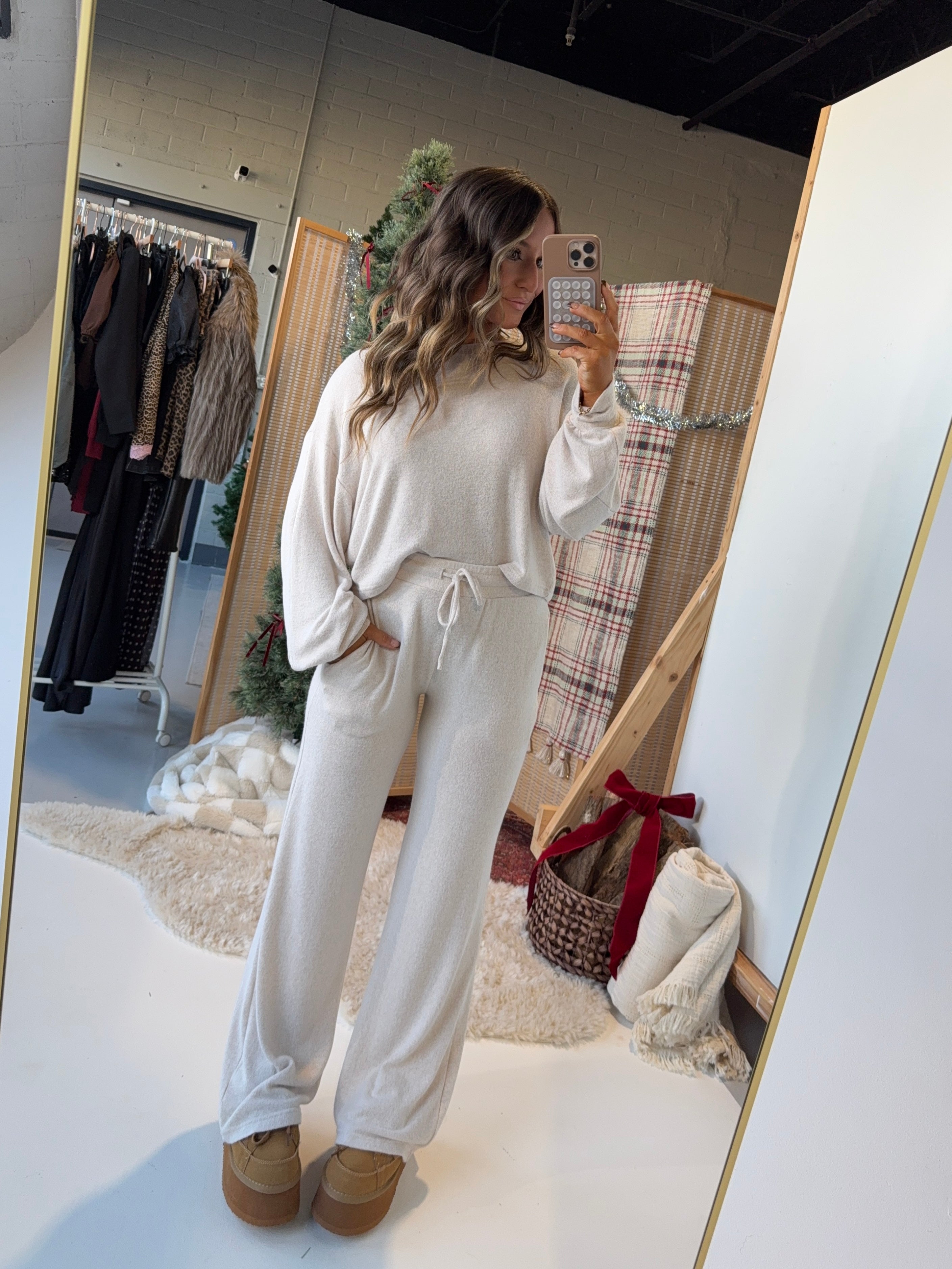 Comfy Nights With You Pants Beige