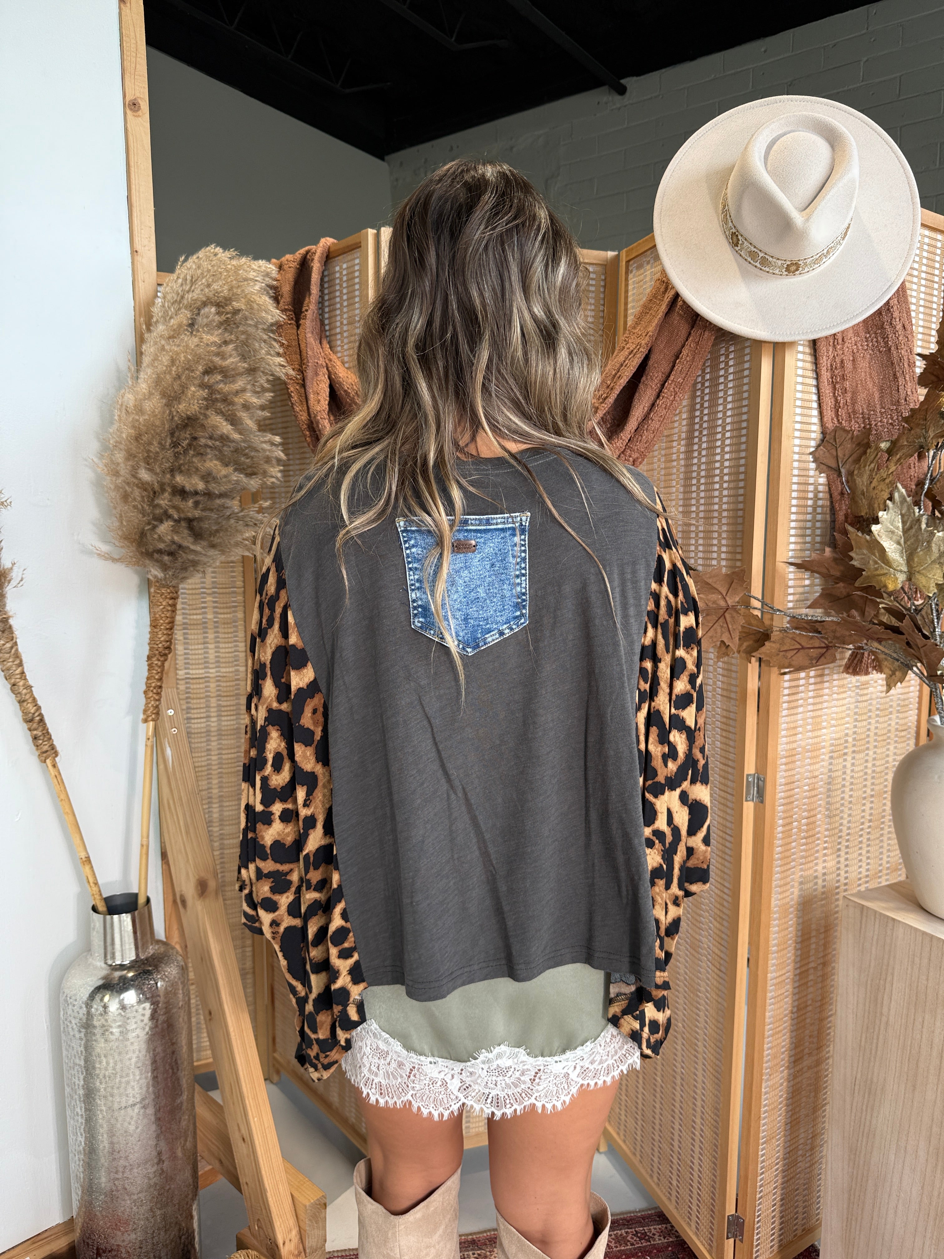 Johnny Cash Mix & Match Tee Grey Cheetah