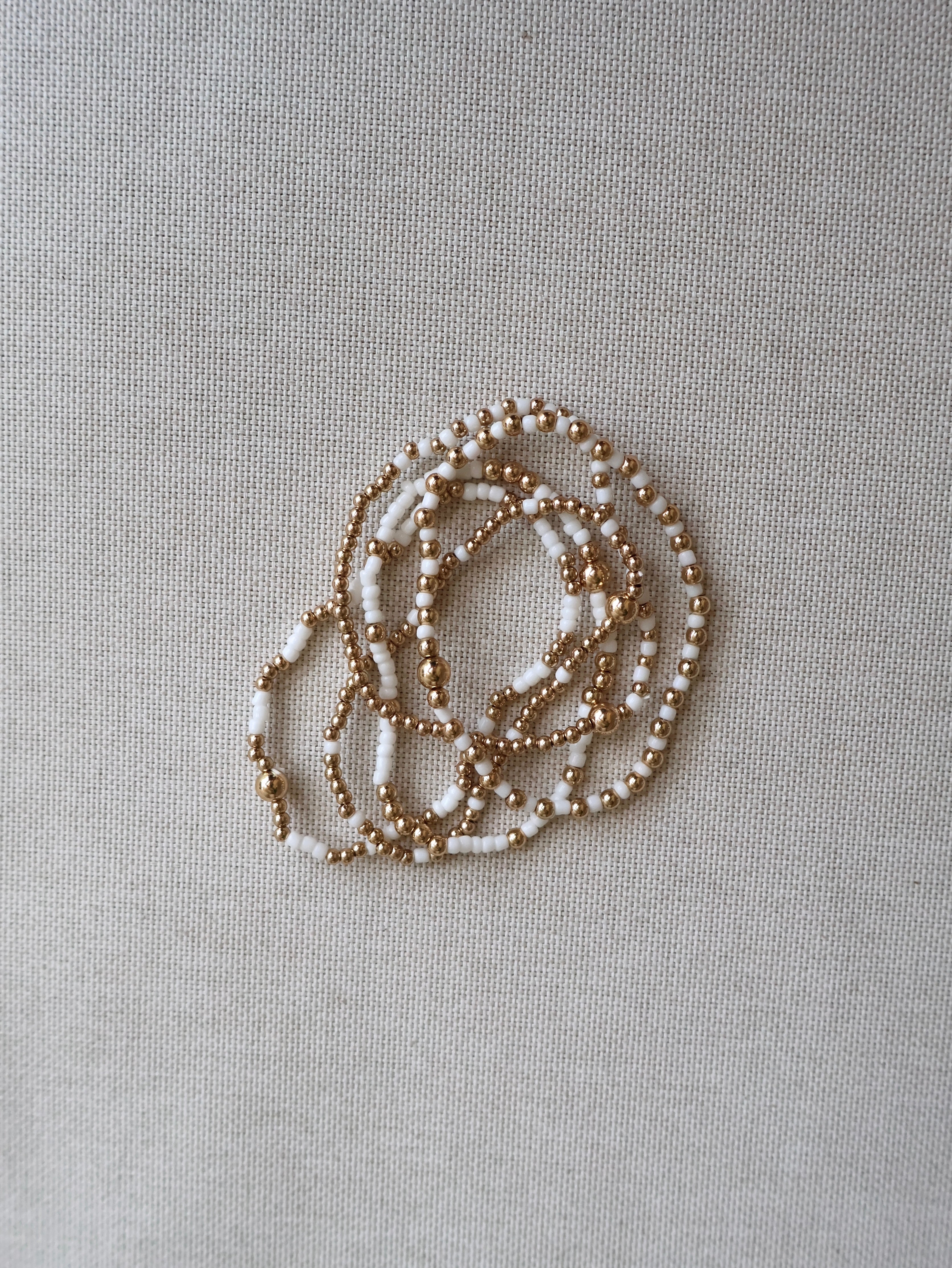 Nyla Beaded Bracelet Set Off White