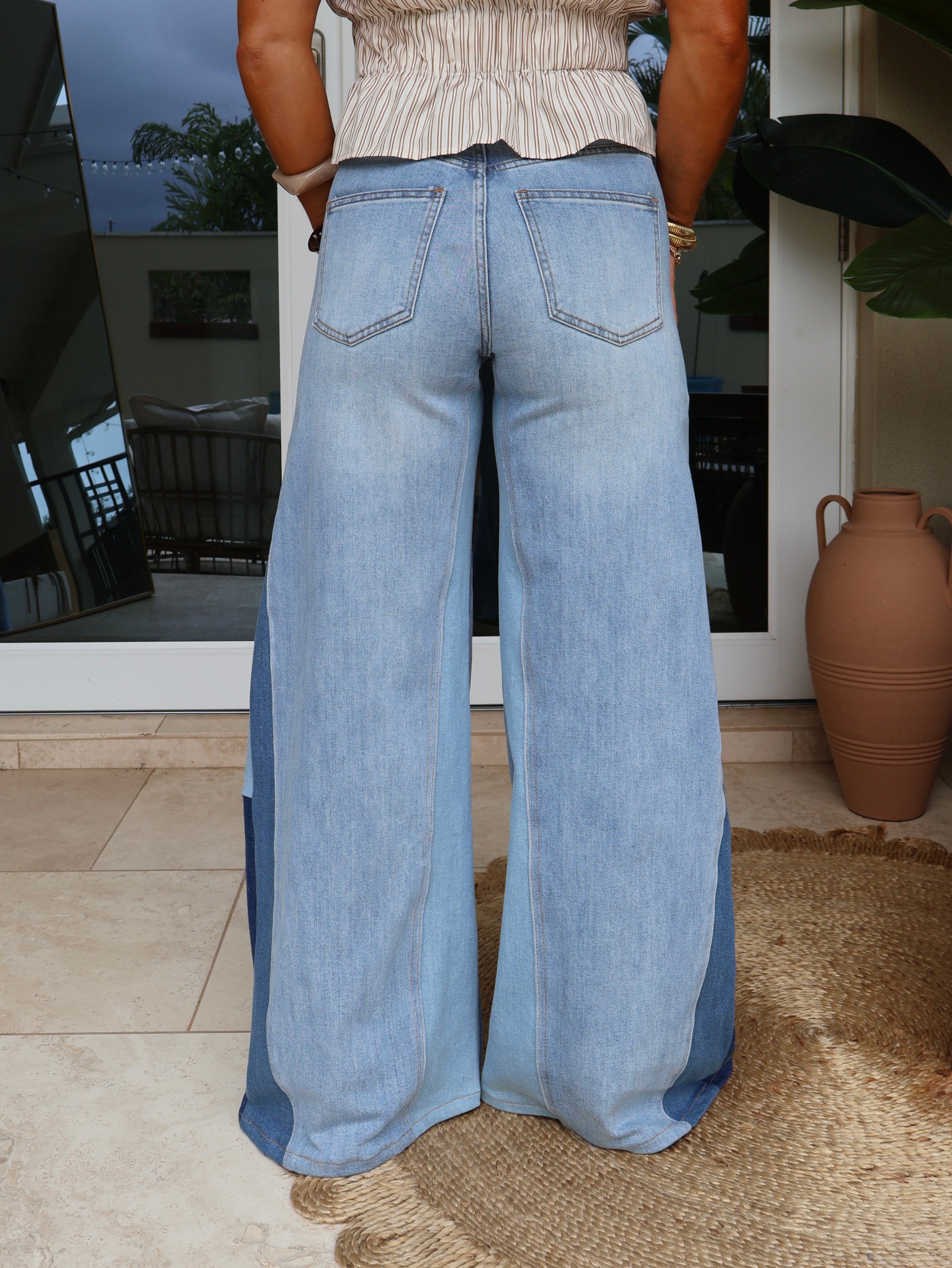 Josephine Color Block Flare Jeans