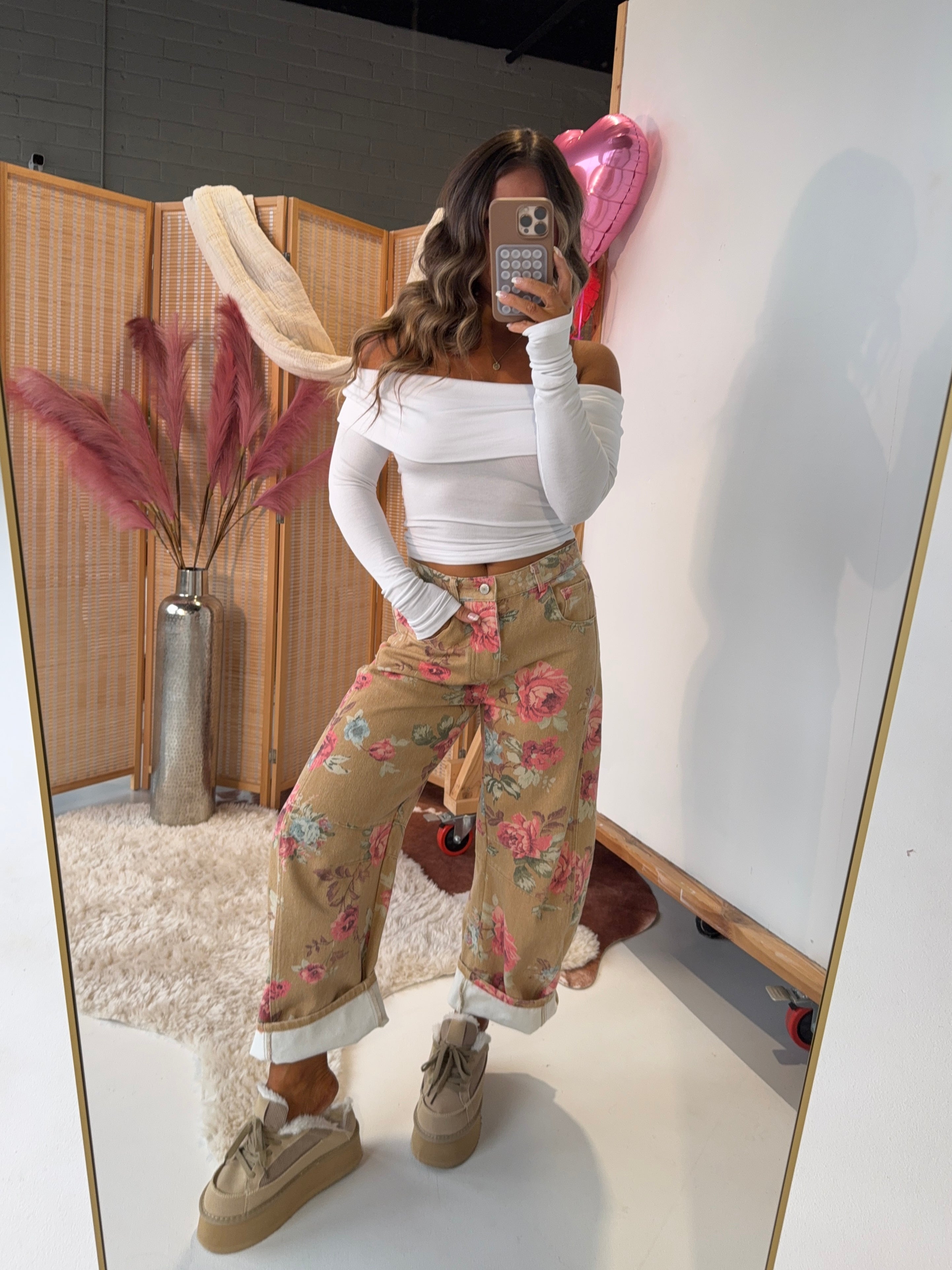 Gracie Barrel Jeans Floral Multi