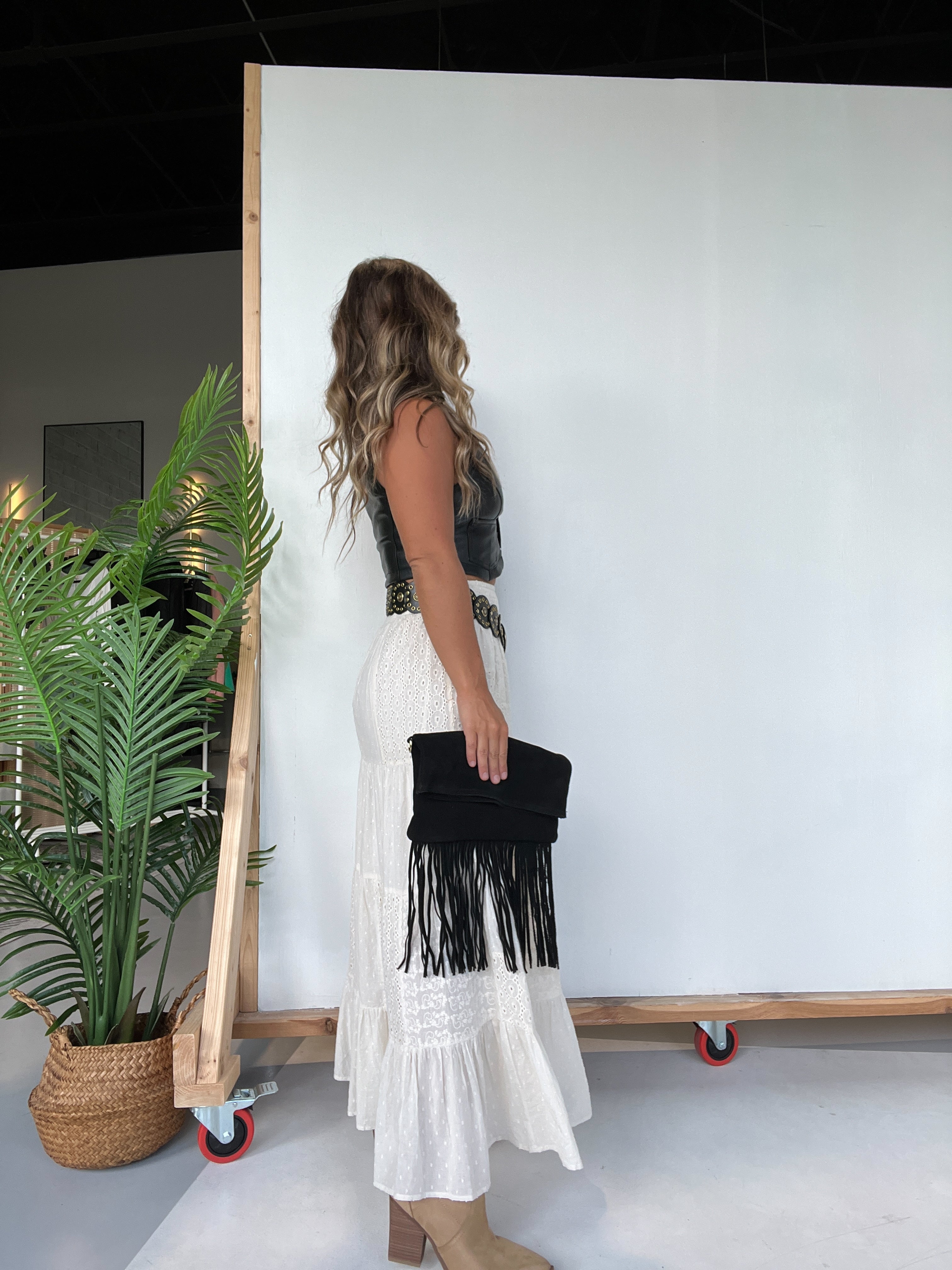 Harvest Patchwork Maxi Skirt Natural