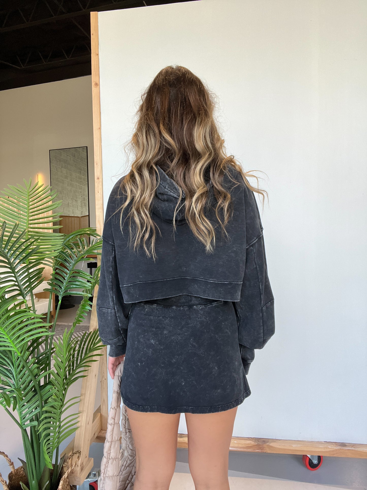 Take Me On Lounge Hoodie Washed Black