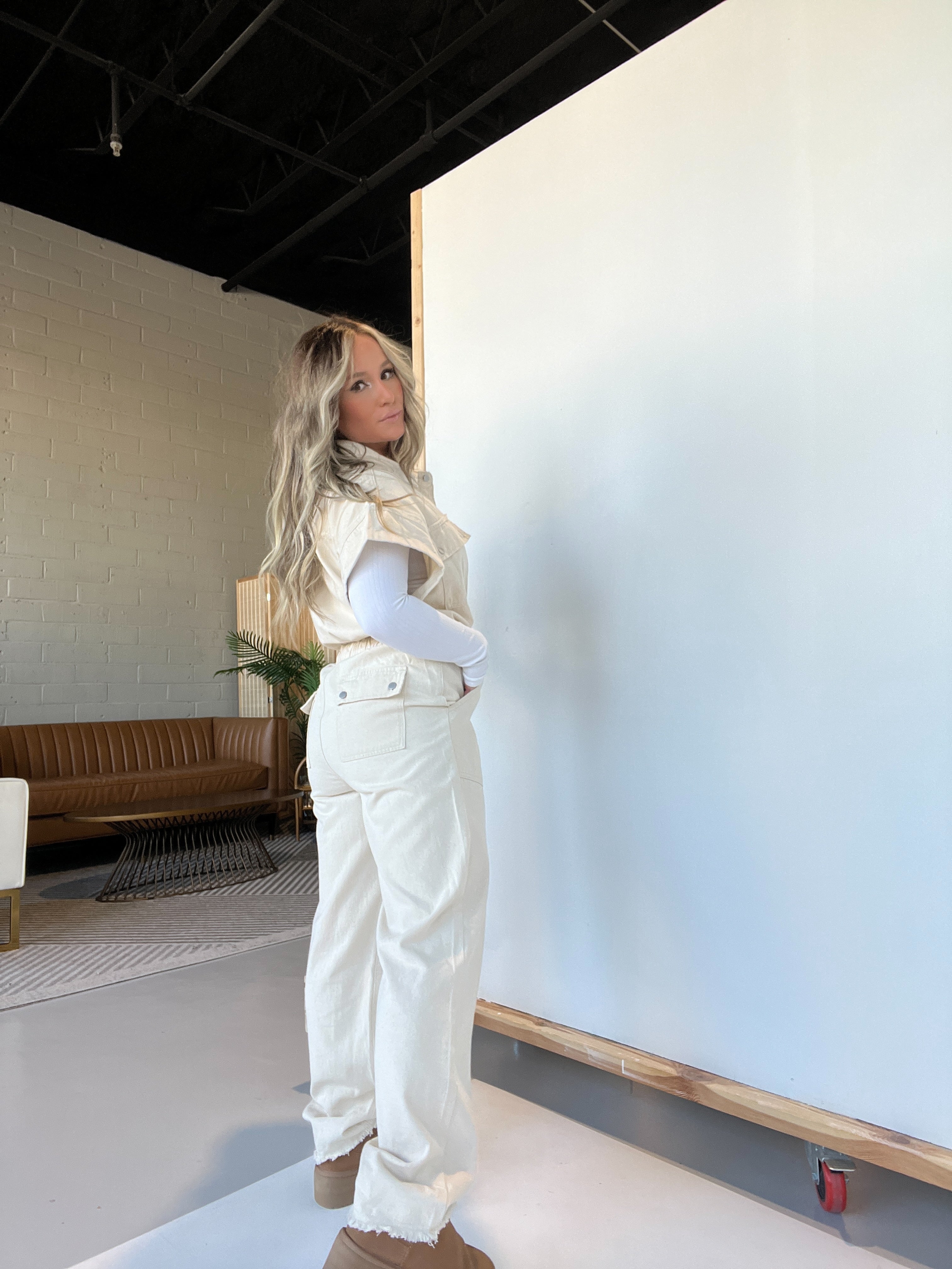 Longing Needs Utility Jumpsuit Oatmeal