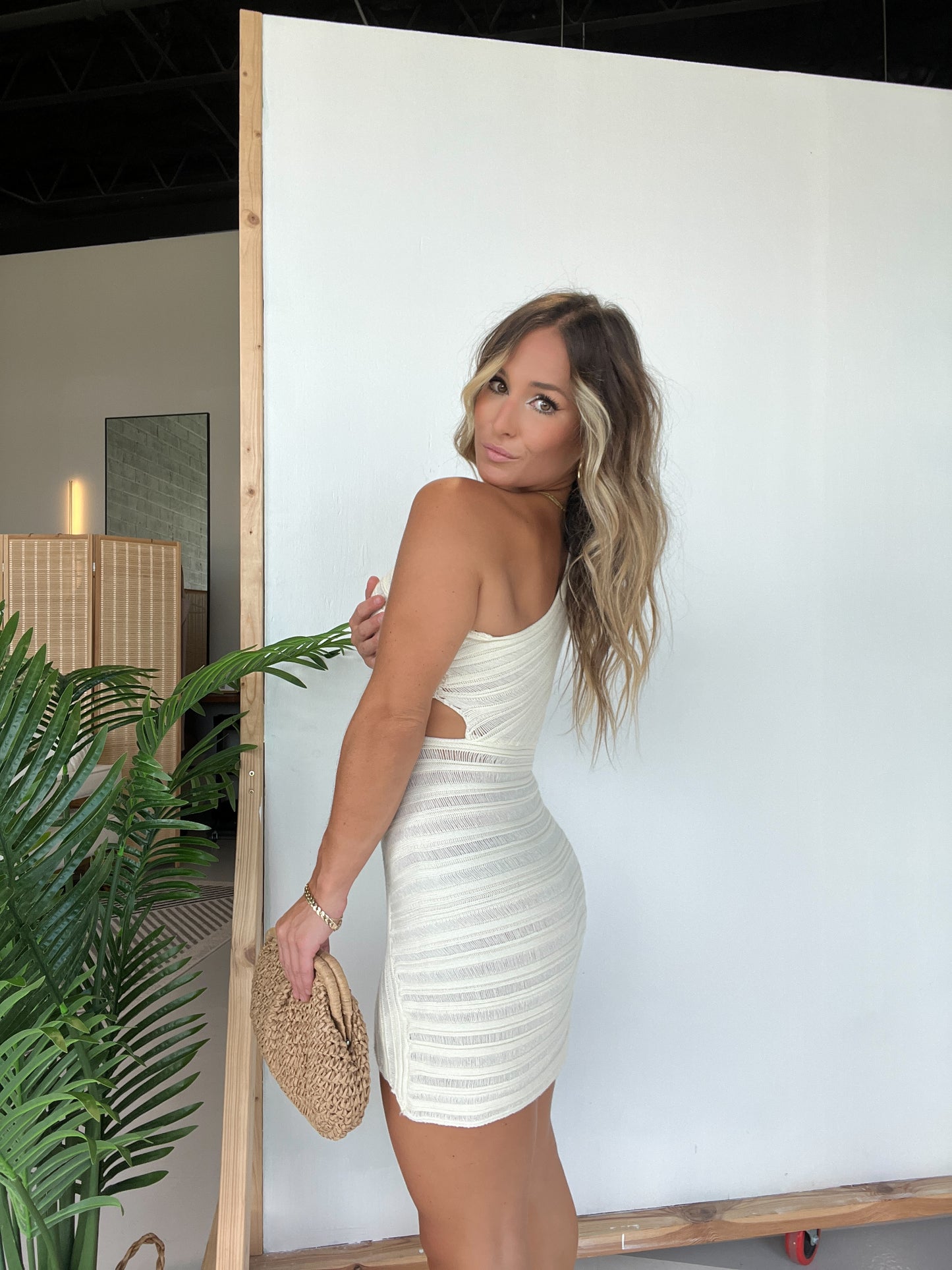 Miami Vice Cut Out Dress Cream