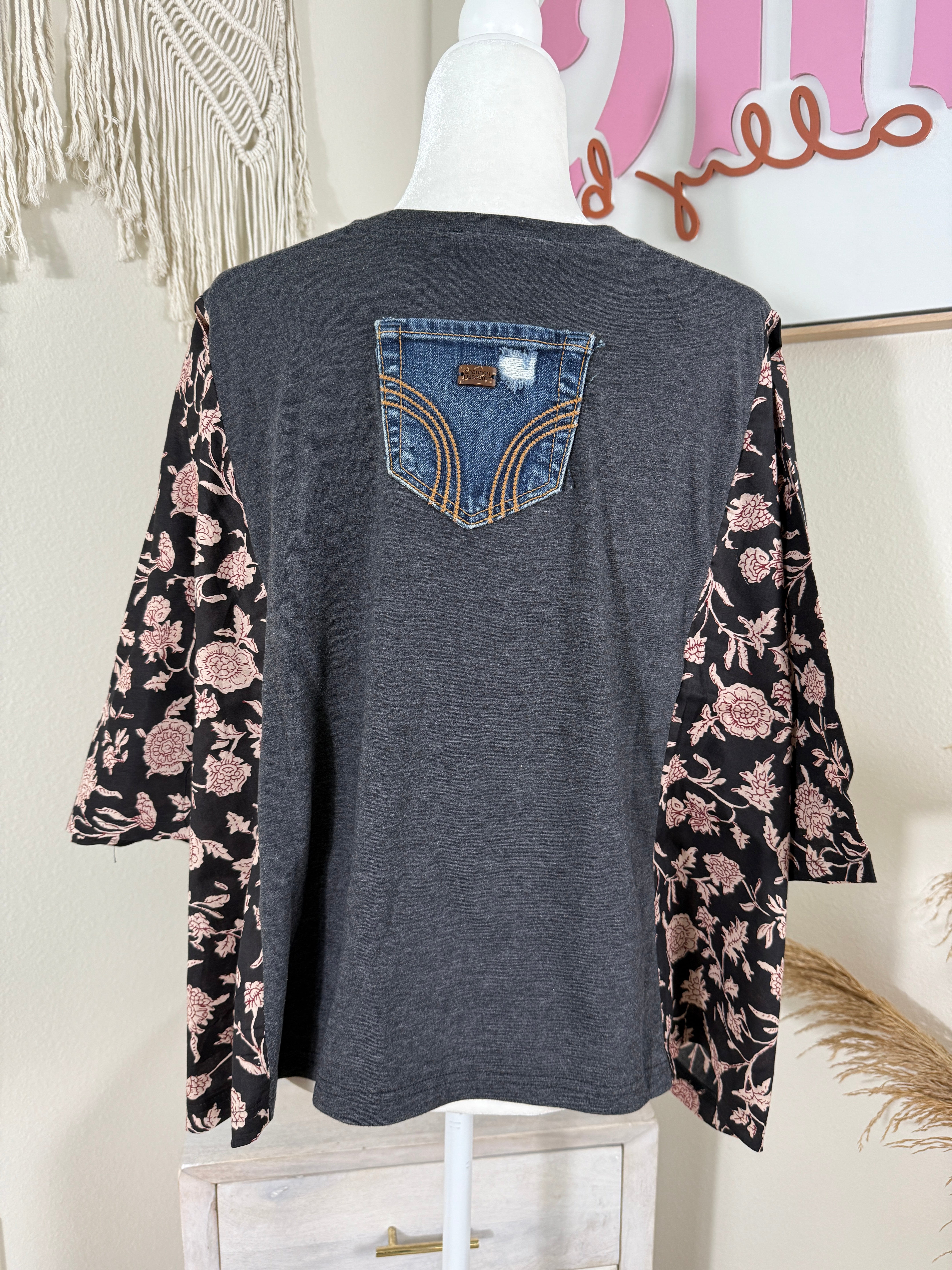 Johnny Cash Mix & Match Tee Black Floral