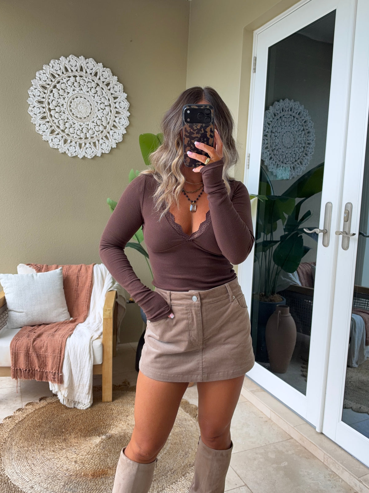 For the Season Long Sleeve Brown