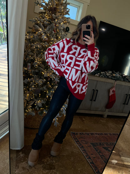 Merry Knit Sweater Red