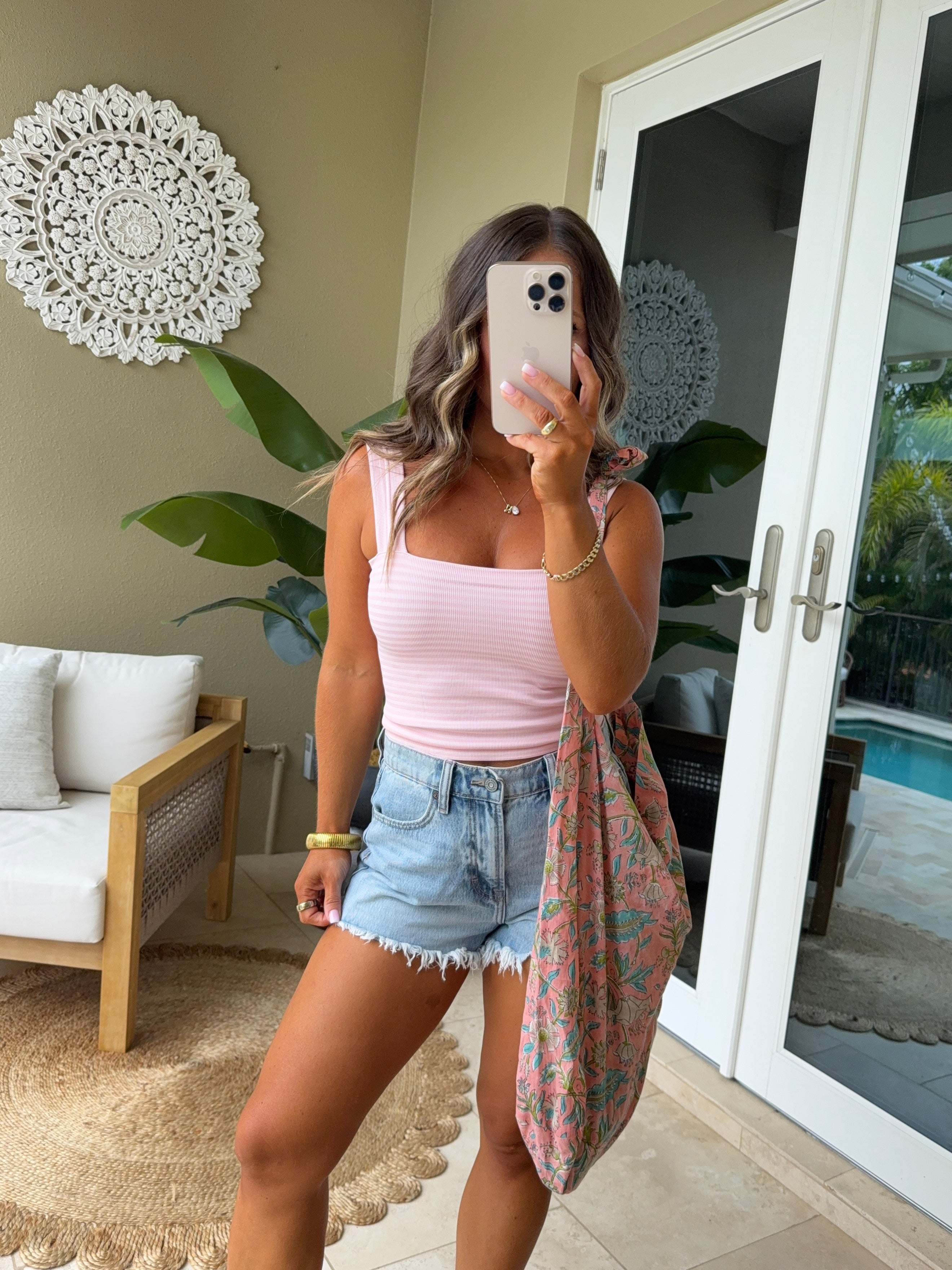 Poppy Basic Striped Tank Top Icy Pink