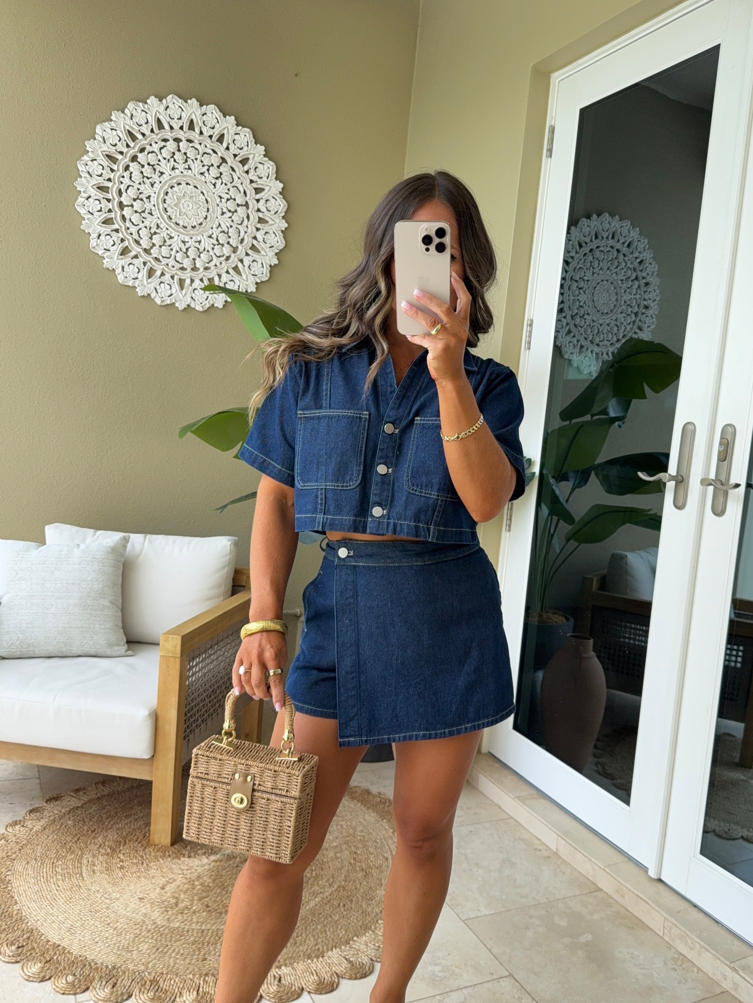 American Honey Denim Skort Set