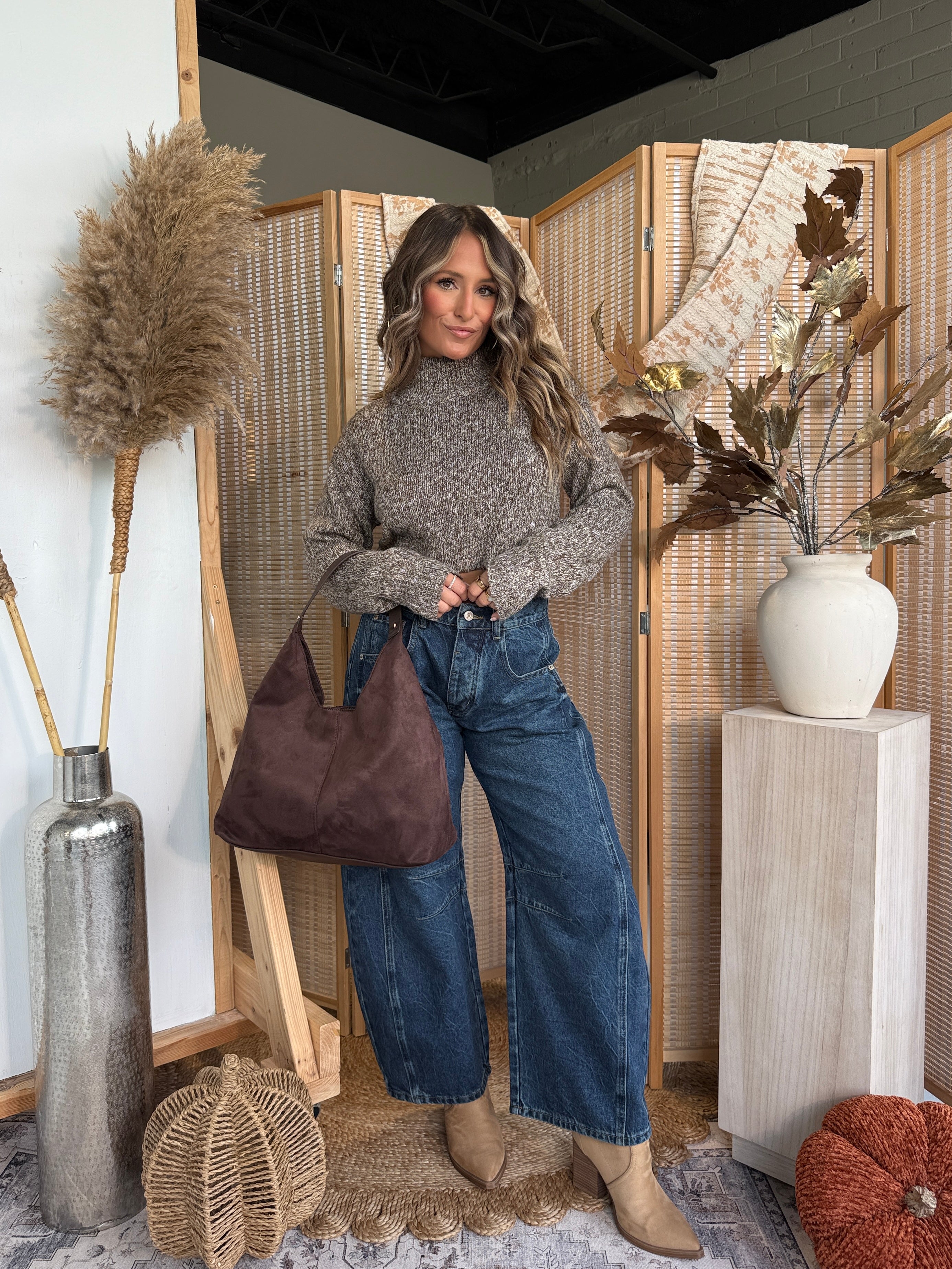Gracie Barrel Denim Jeans Dark Wash