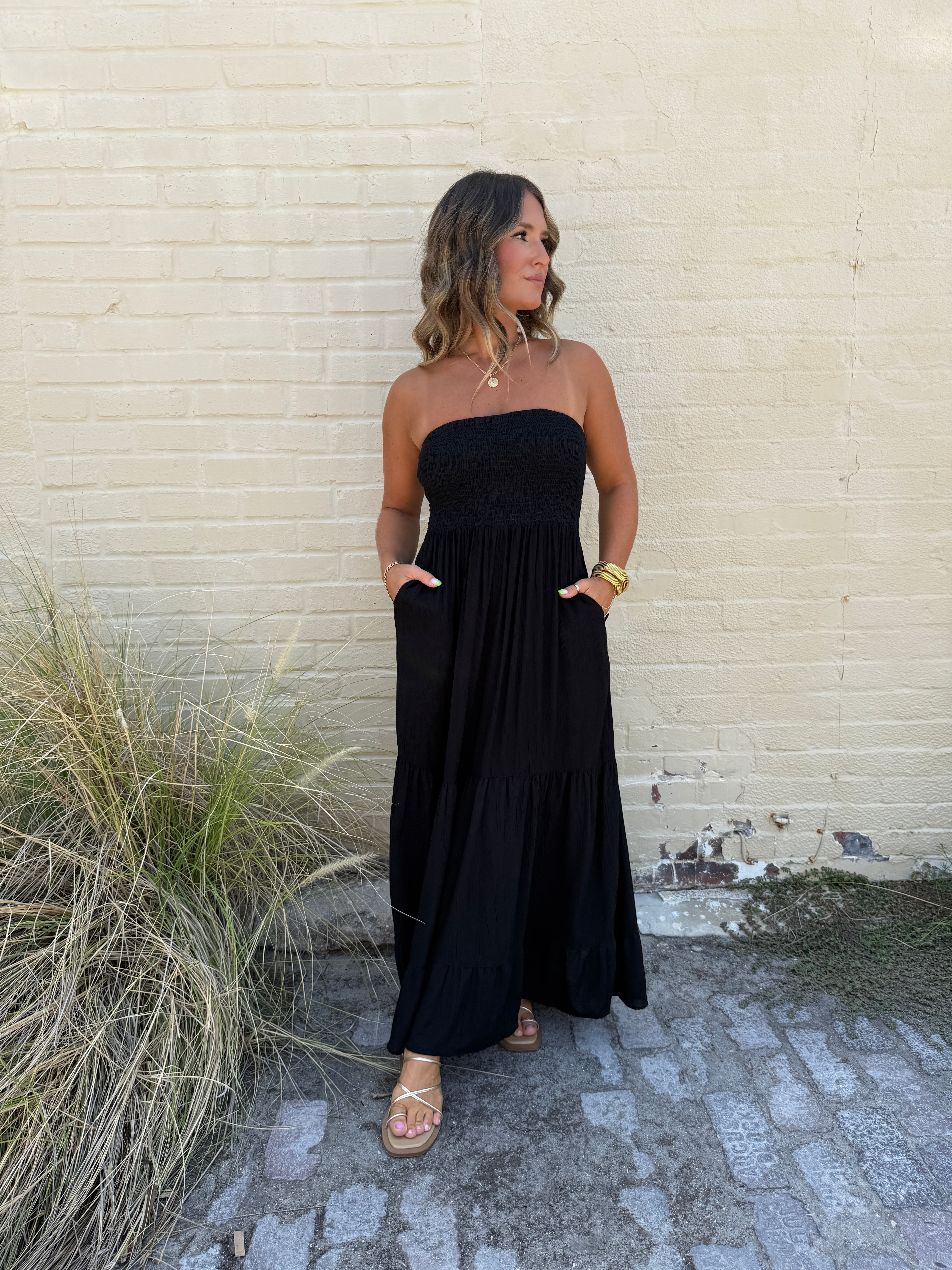 Lilliana Strapless Maxi Dress Black