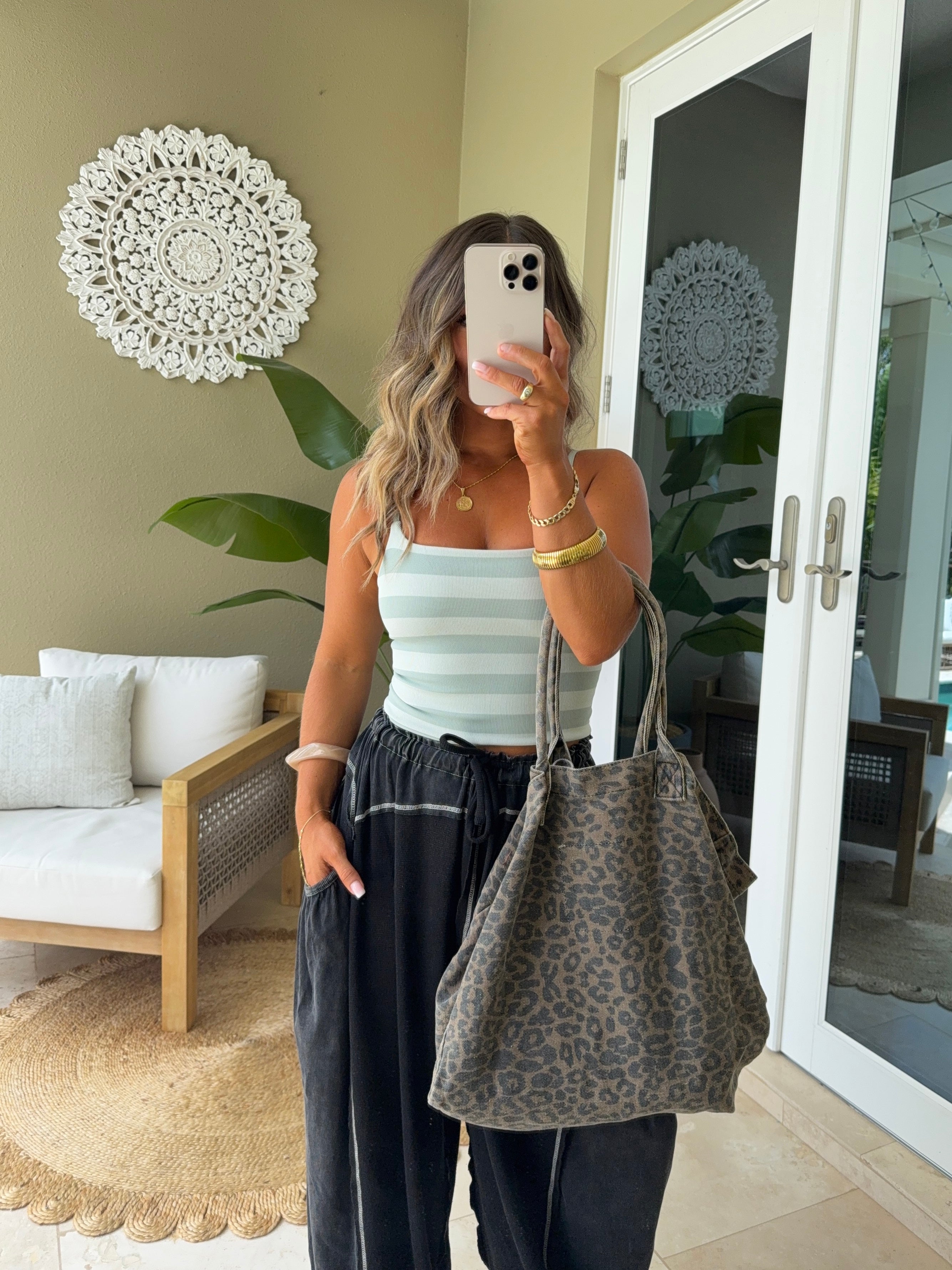 Lazy Day Striped Cami Mint