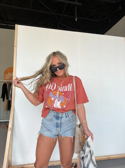 Music City Cropped Tee Rust