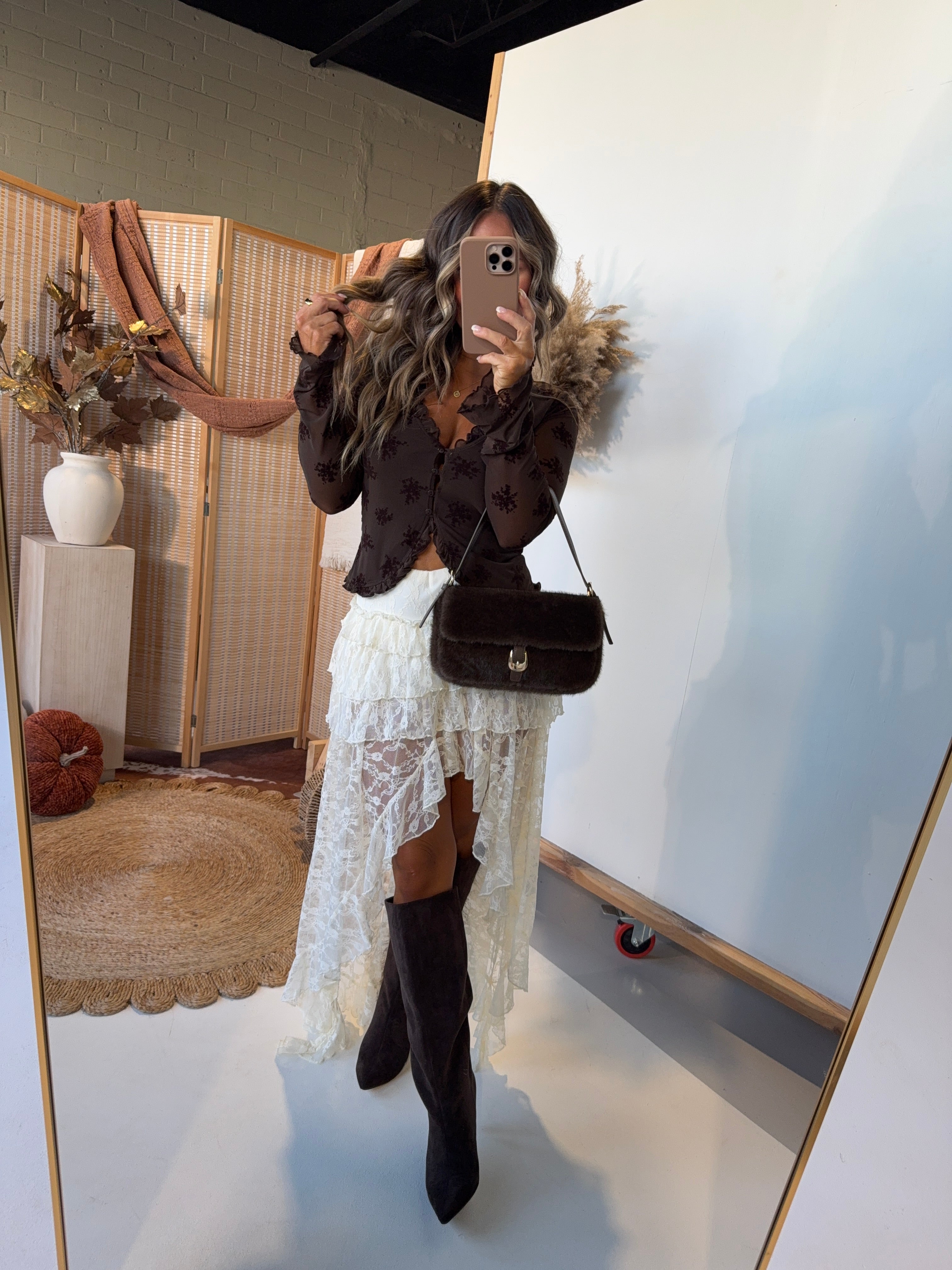 Moonlight Lace Maxi Skort Cream