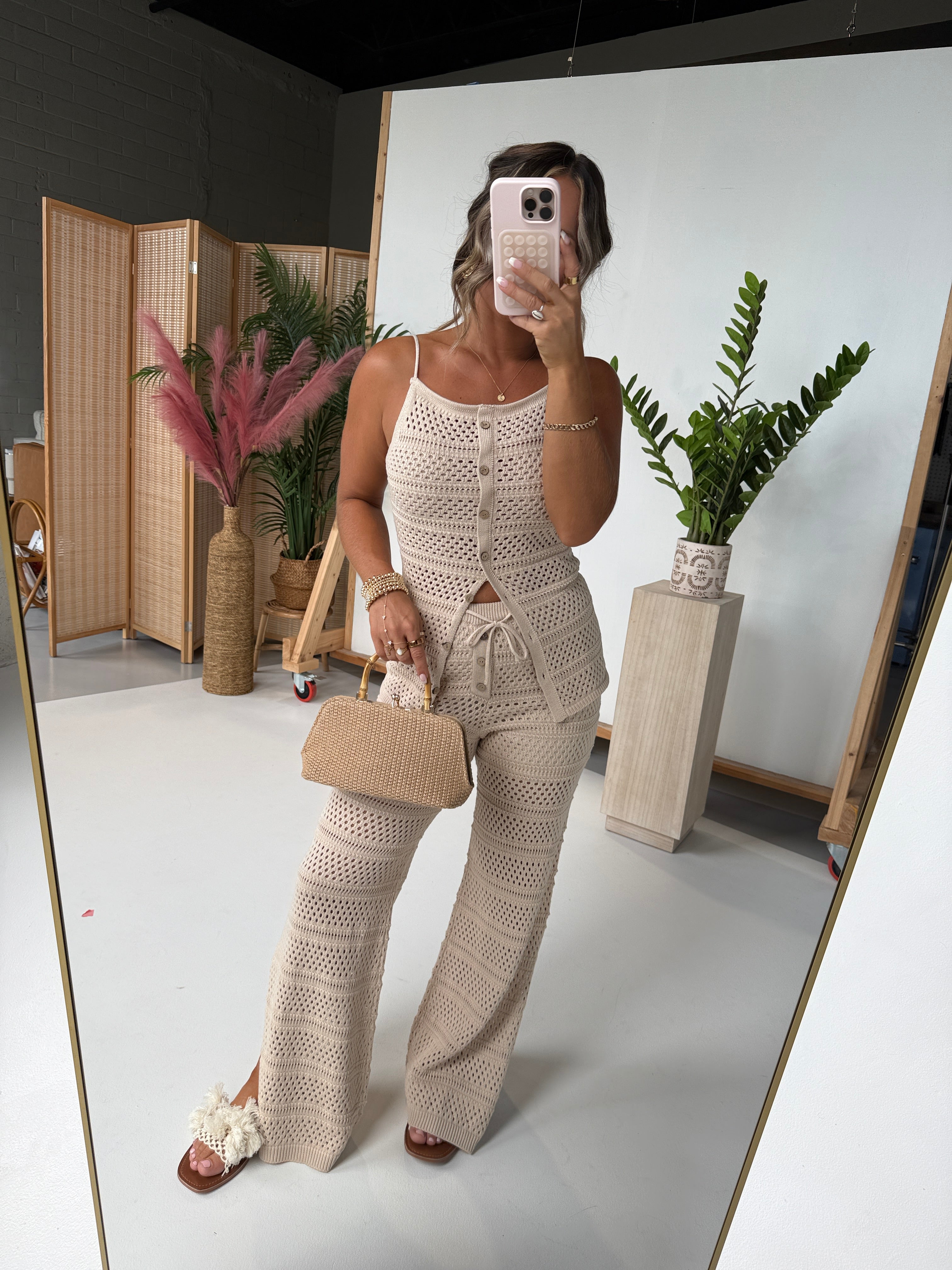 Adventures with You Pointelle Knit Set Natural