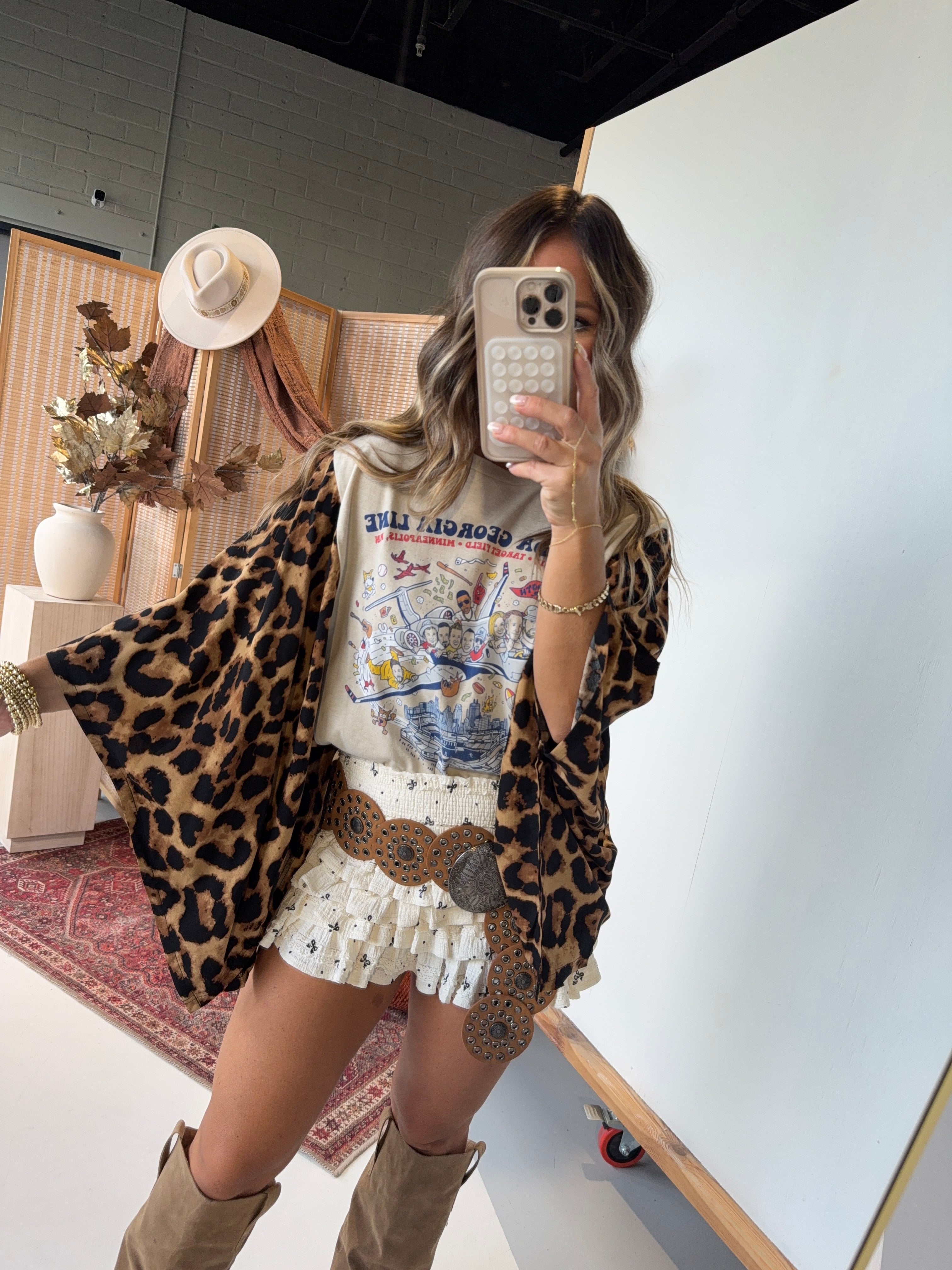 Florida Georgia Line Mix & Match Tee Taupe Cheetah