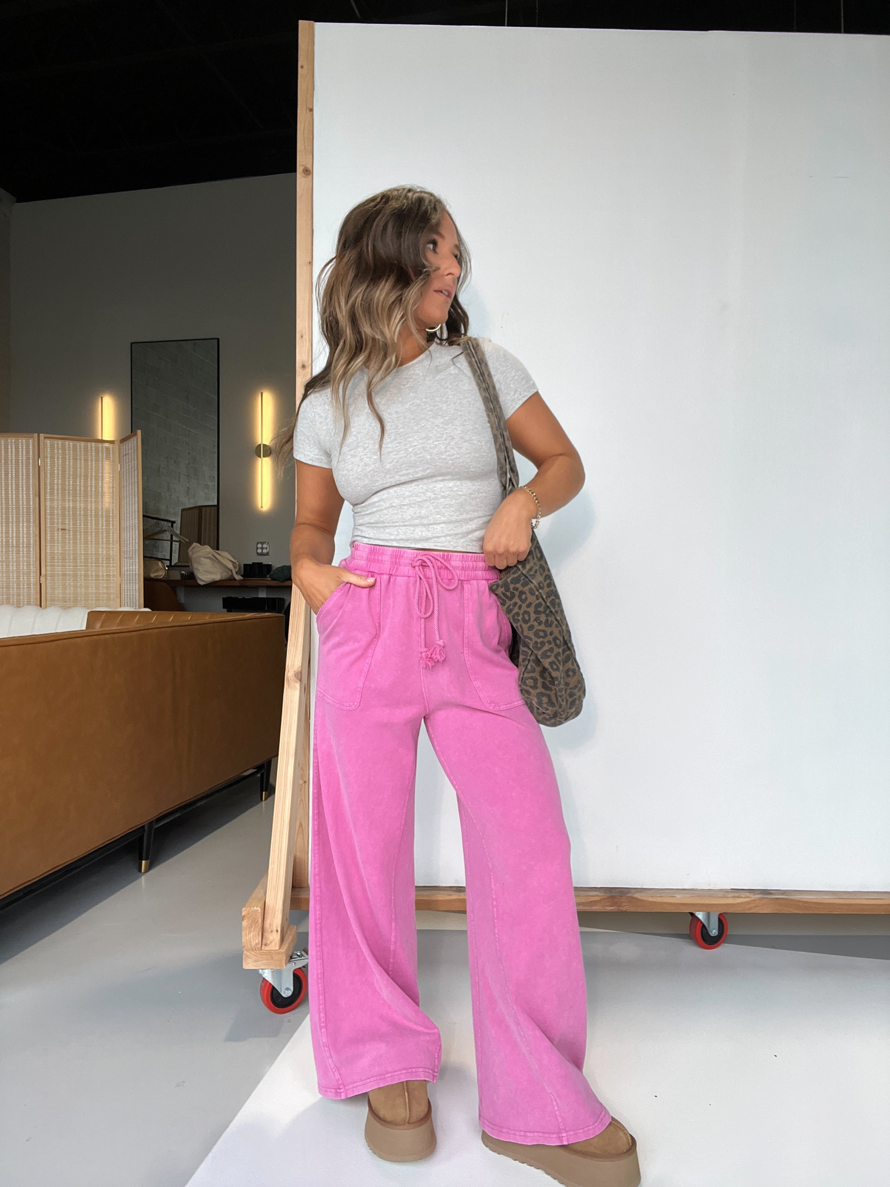 Bloome Wide Leg Pants Carnation