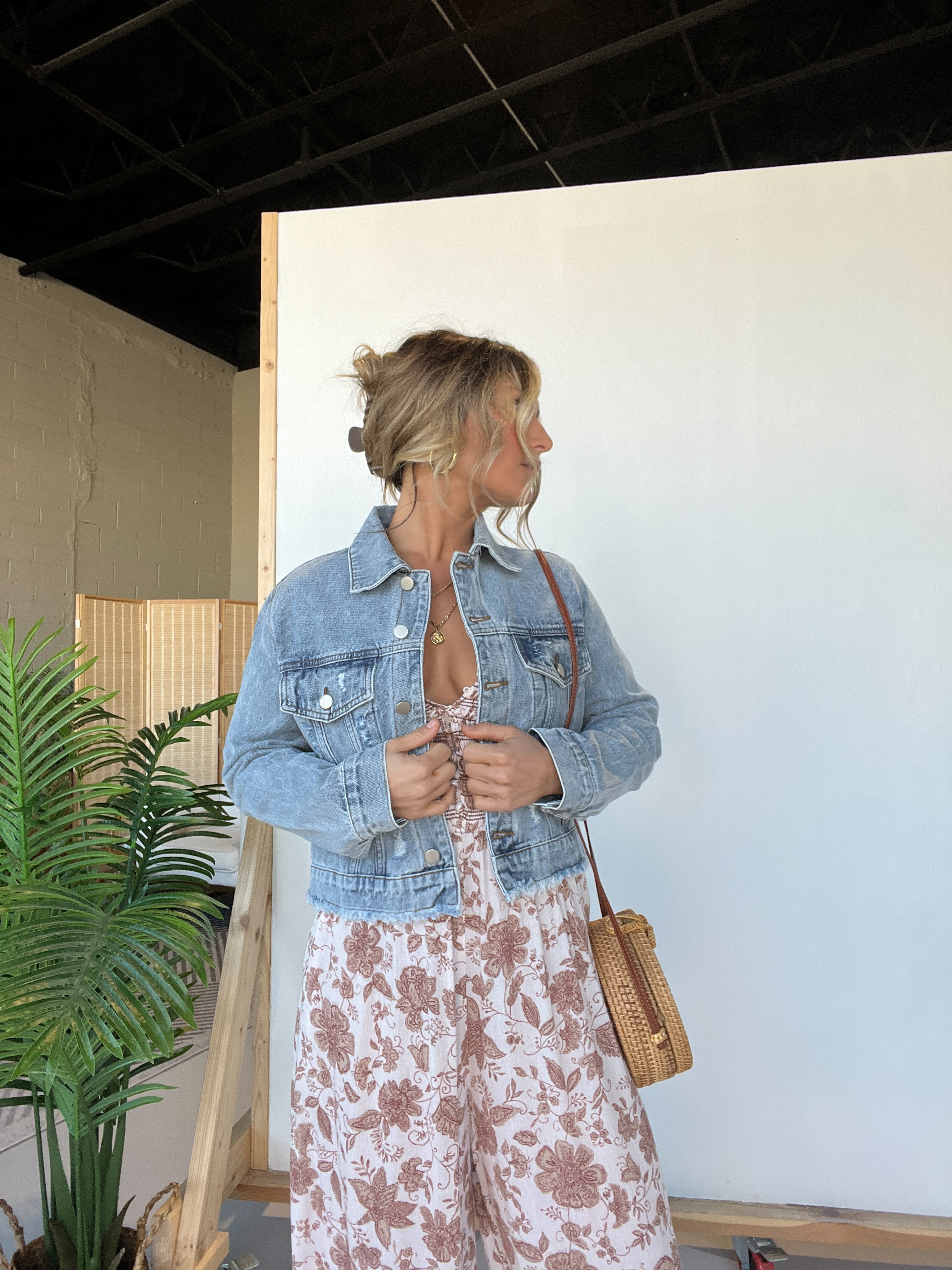 Friendship Distressed Denim Jacket