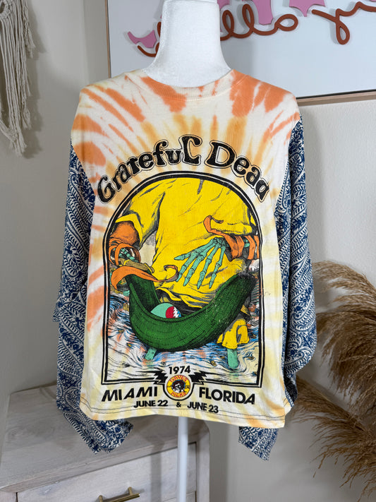 Grateful Dead Mix & Match Tee Tie Dye Blue Floral