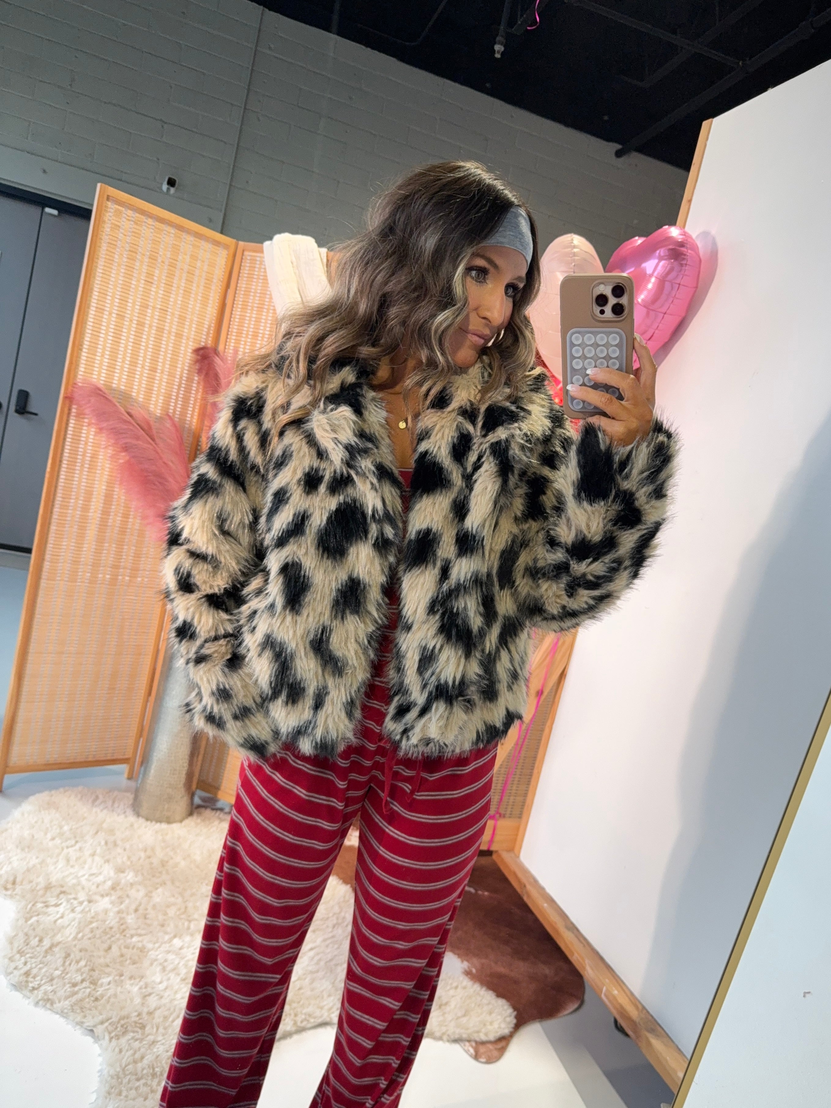 The Proposal Fur Jacket Leopard