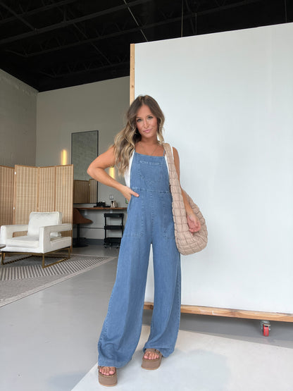 Farrah Tencel Wide Leg Overalls