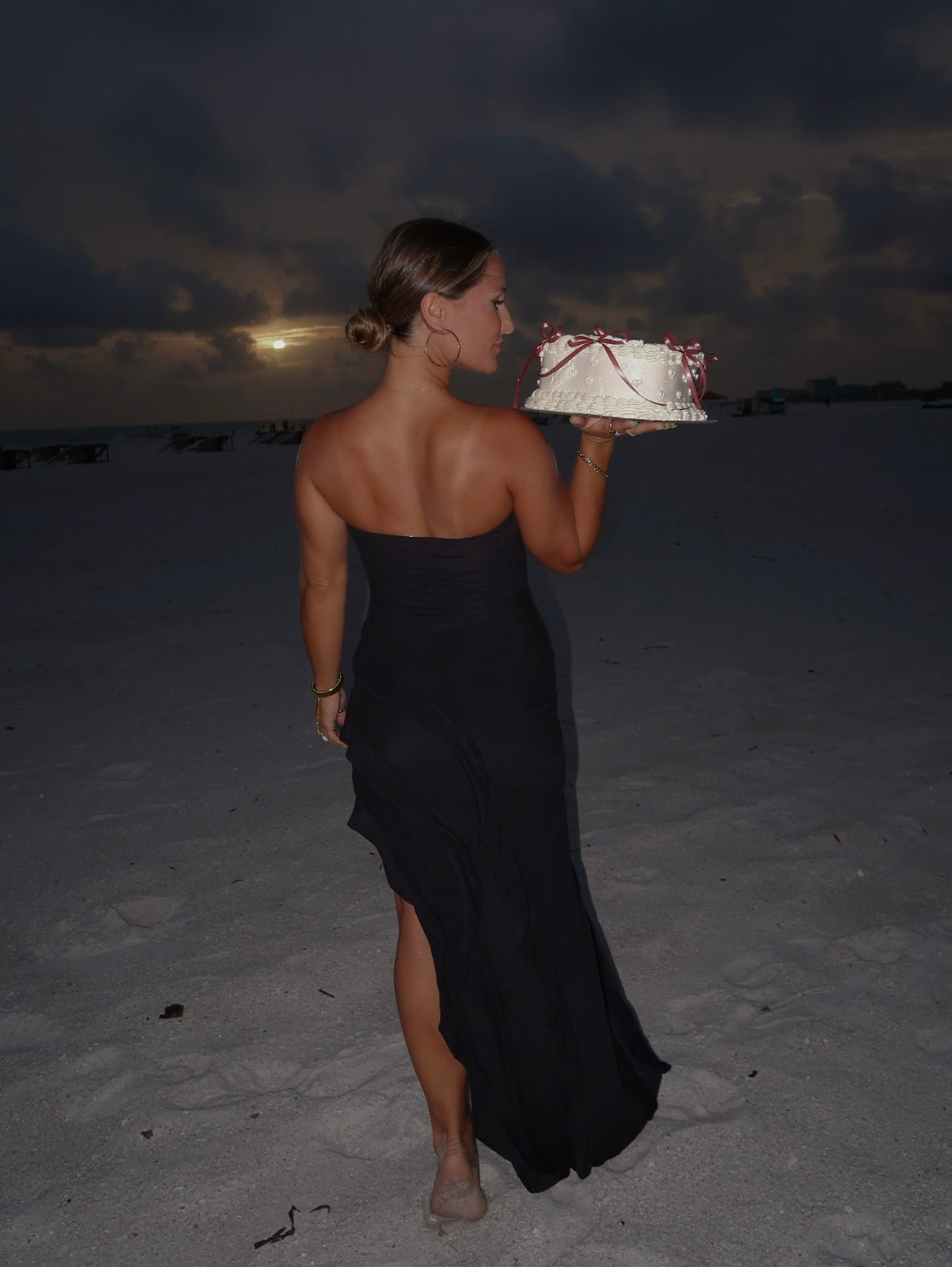 New Years Eve Strapless Mesh Dress Black