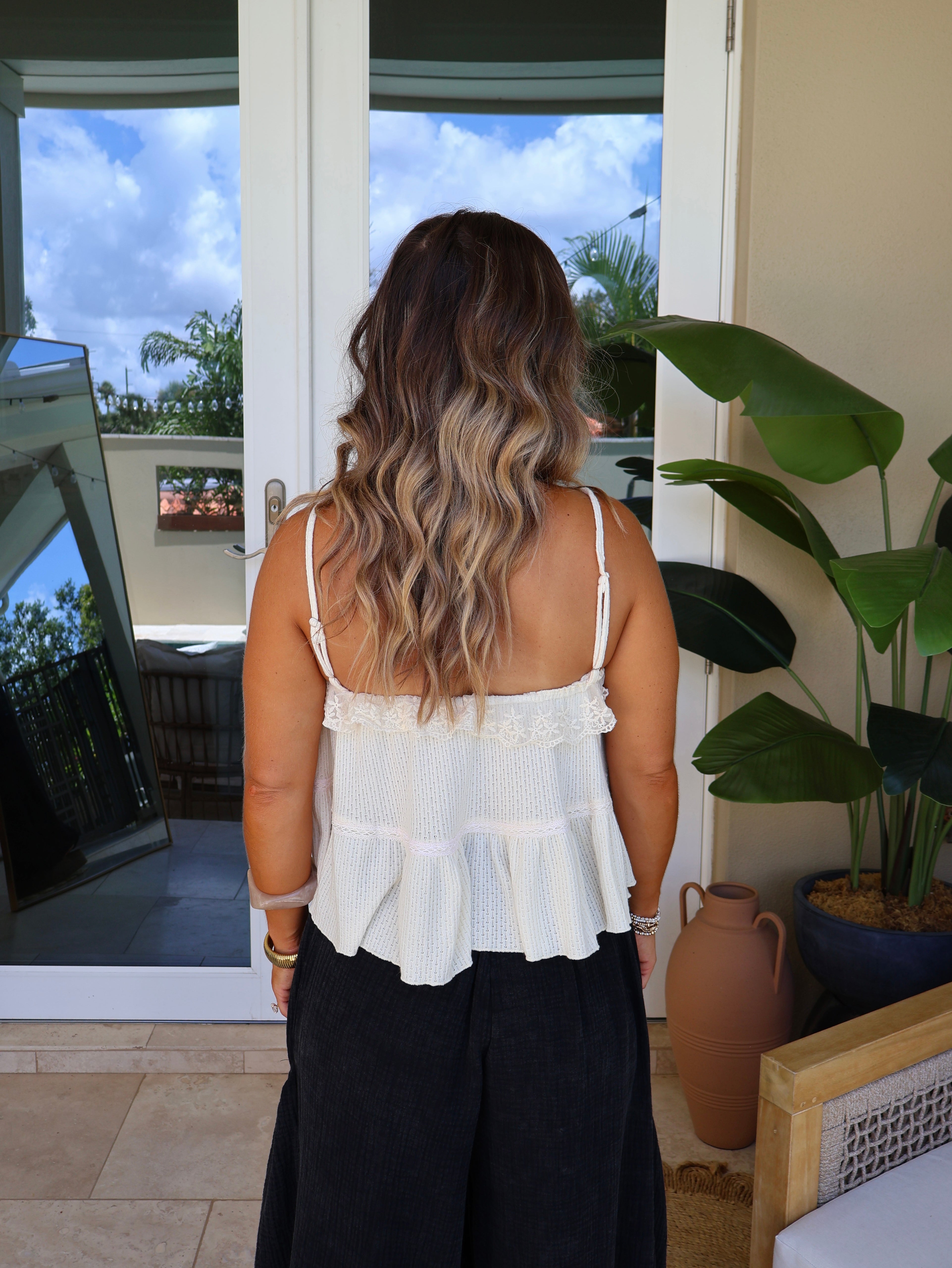 Meadow Breeze Lace Tank Natural
