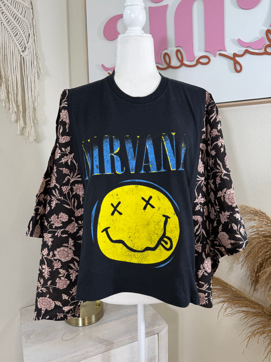Nirvana Mix & Match Tee Black Floral