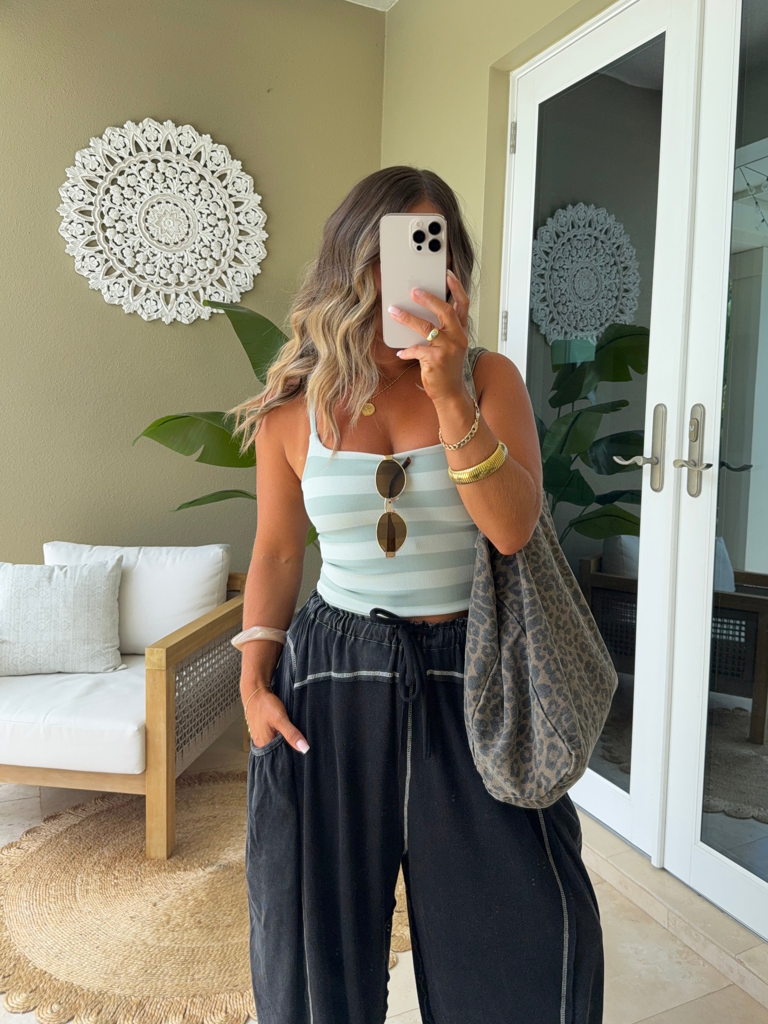 Lazy Day Striped Cami Mint